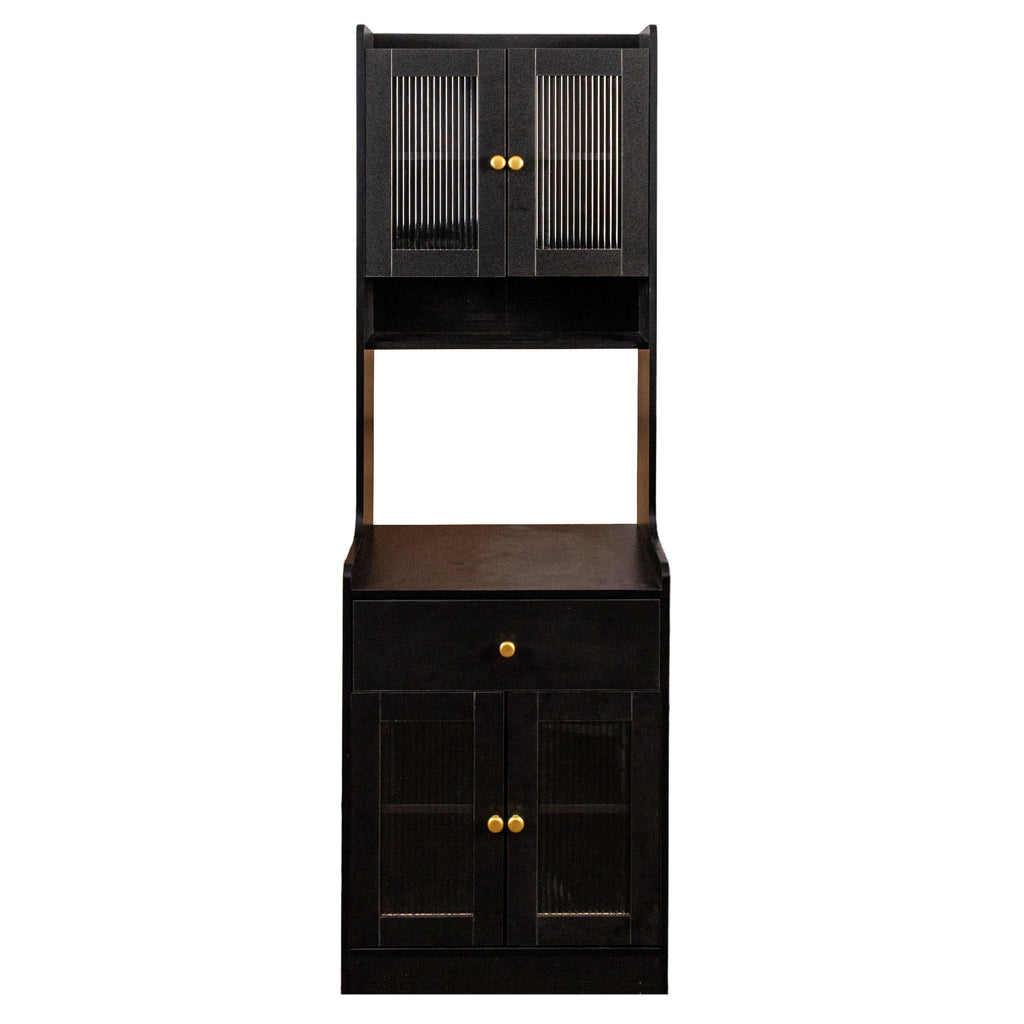 Farmhouse Kitchen Hutch Buffet Cabinet with Microwave Stand