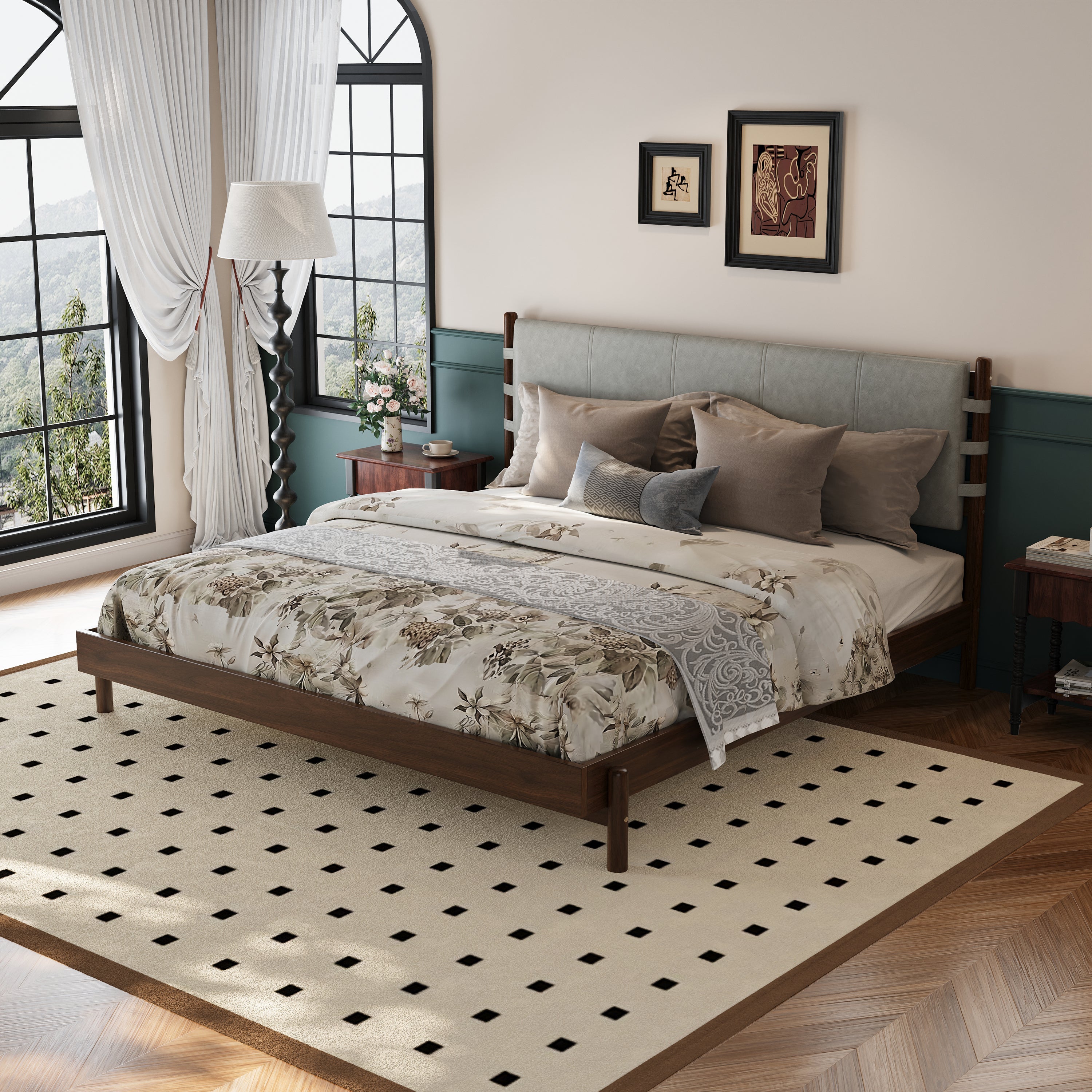 Premium Rubber Wood Platform Bed Frame