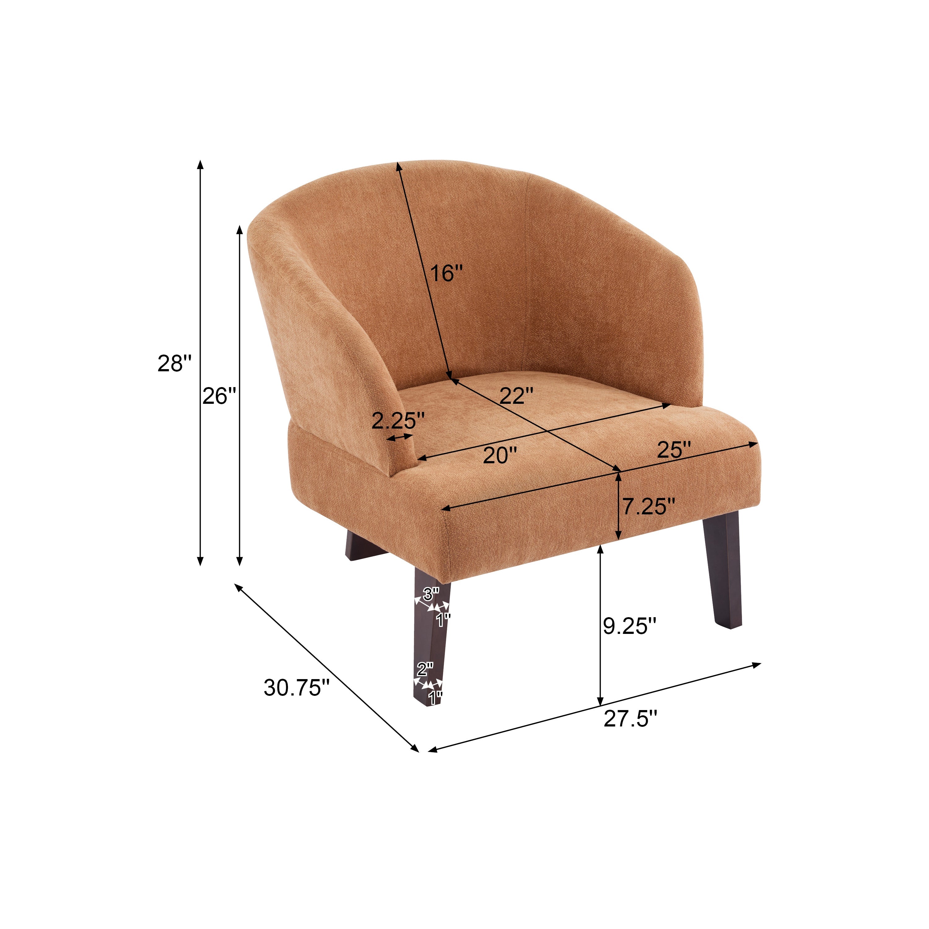 Modern Accent Sofa Chair with Round Back
