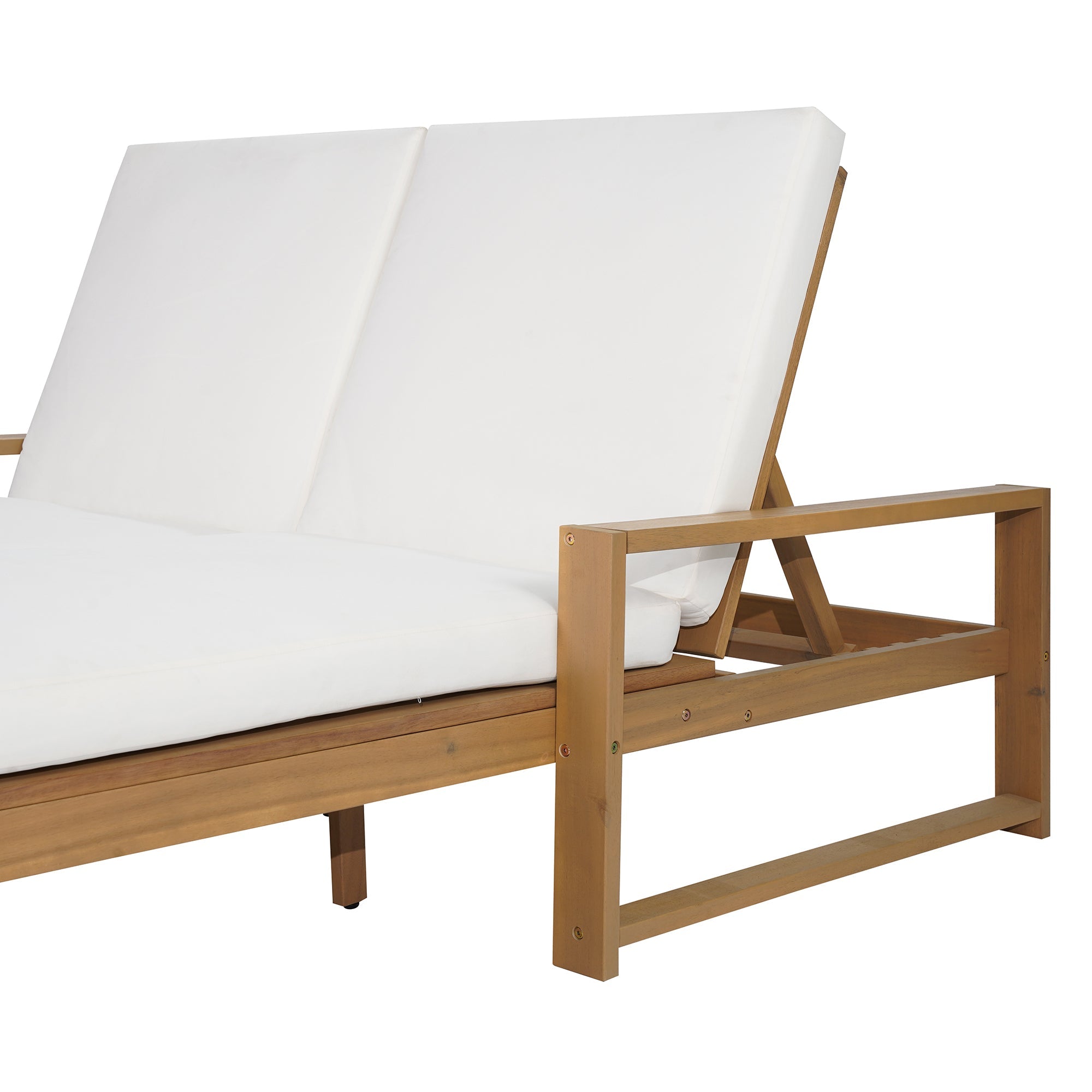 Double chaise lounge 5 position adjustable backs cushioned ideal for patio poolside relaxation