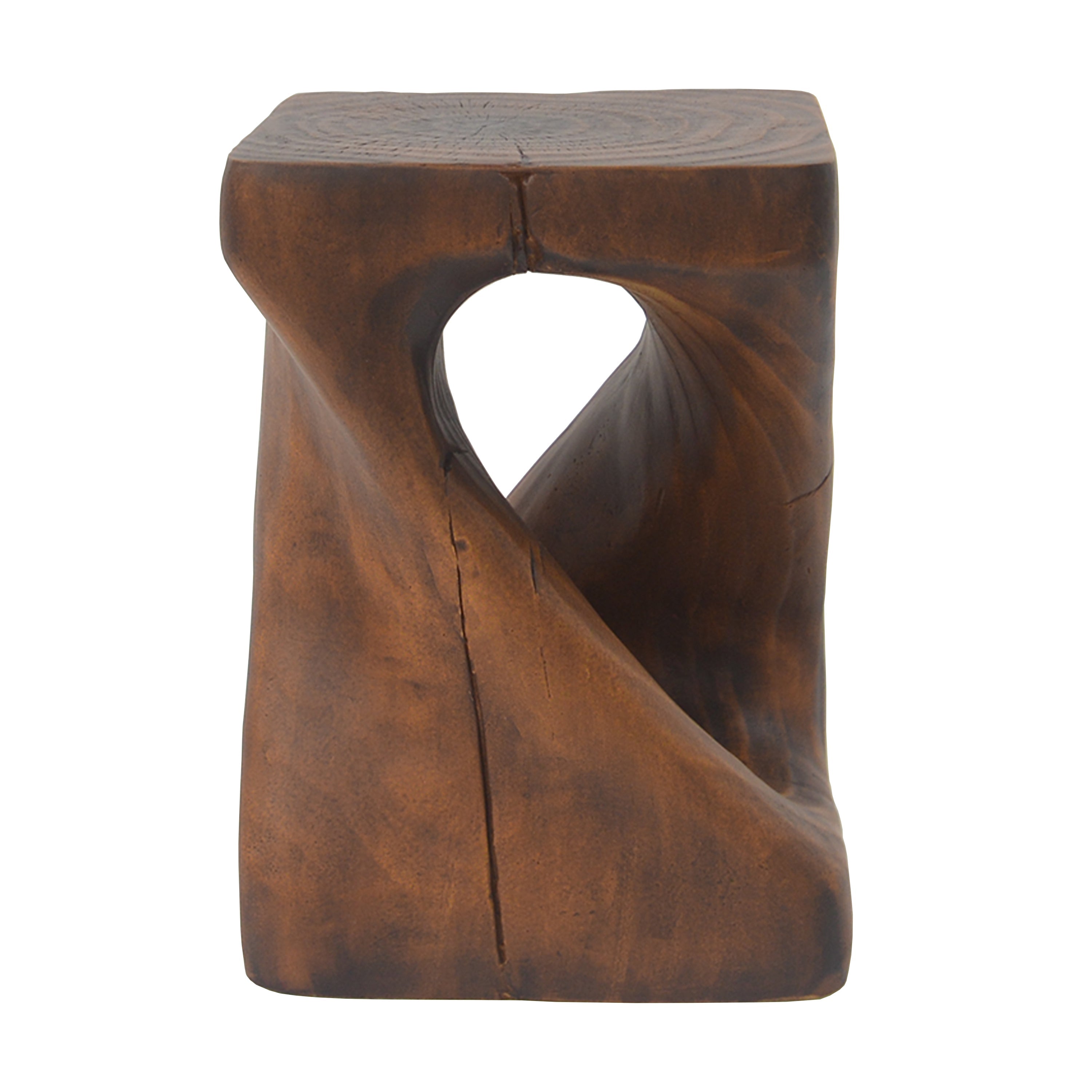 Twist Shape Side Table with Wood-like Texture