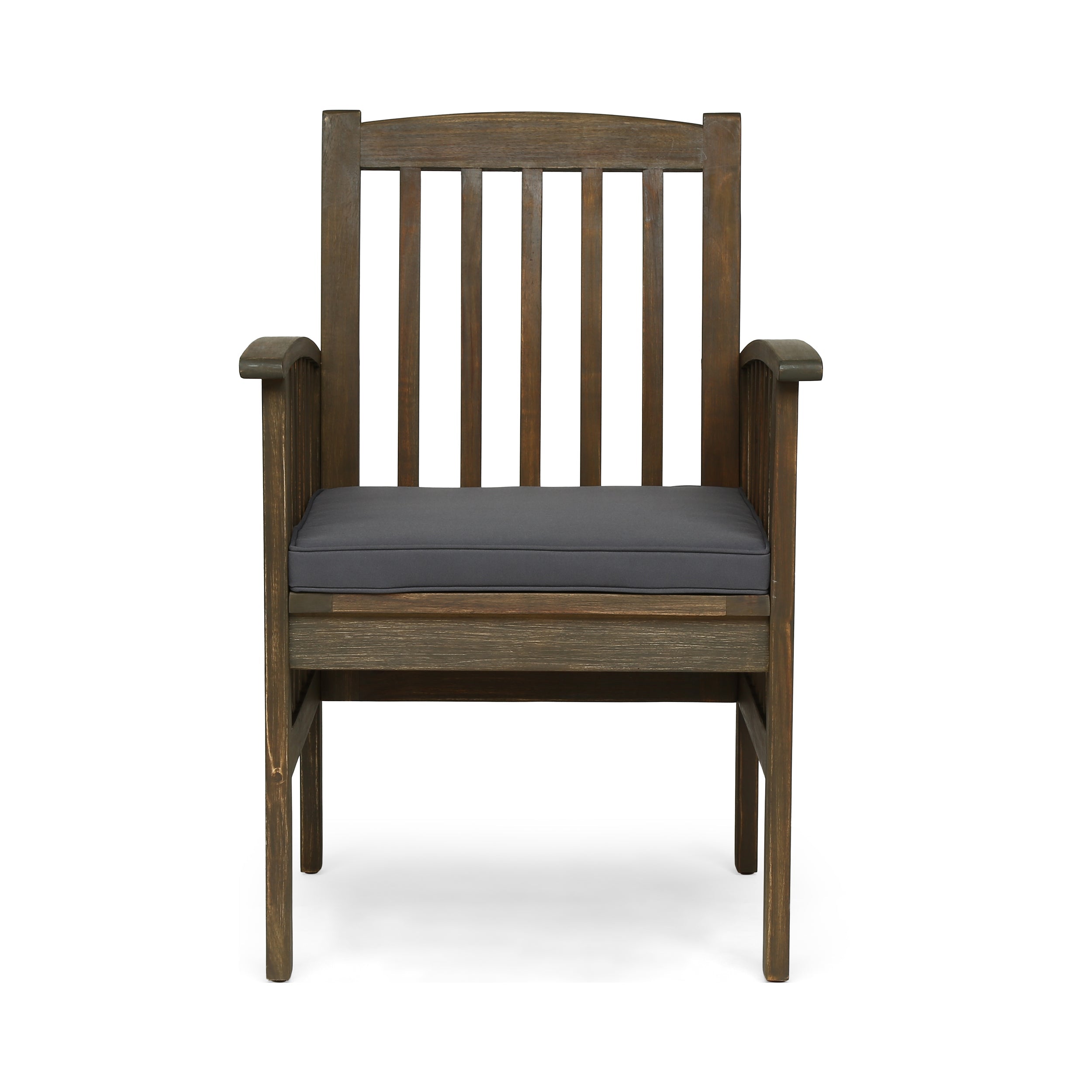 Outdoor 2PCS Acacia Wood Dining Chair Set with Cushions
