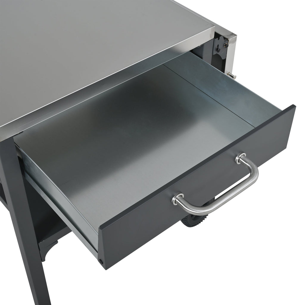 Foldable BBQ cart with storage, portable for backyard & patio cooking