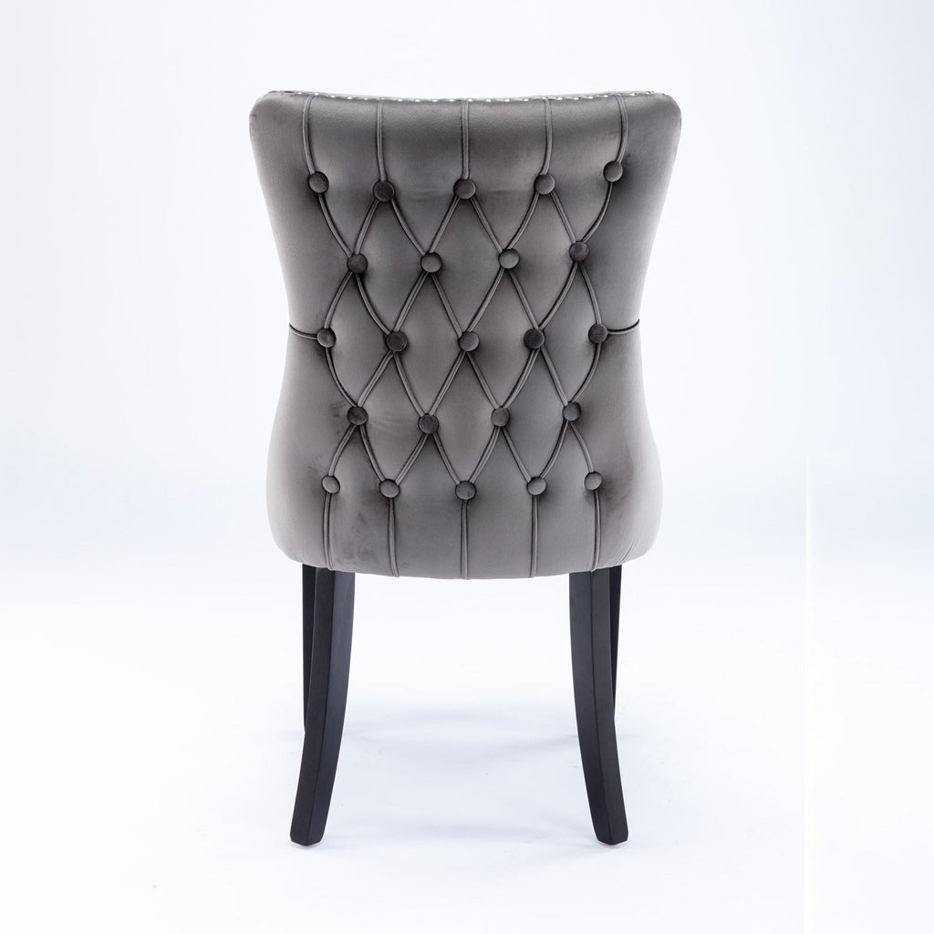 Modern Velvet Upholstered Wing-Back Dining Chairs (Set of 2)