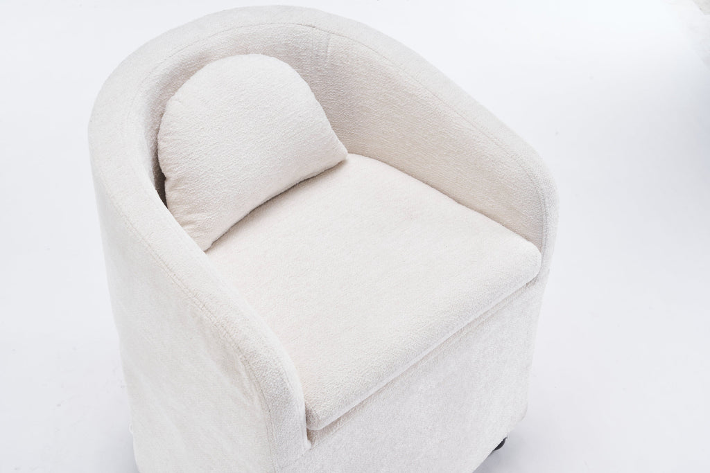 Modern Chenille Fabric Dining Armchair with Back Cushion