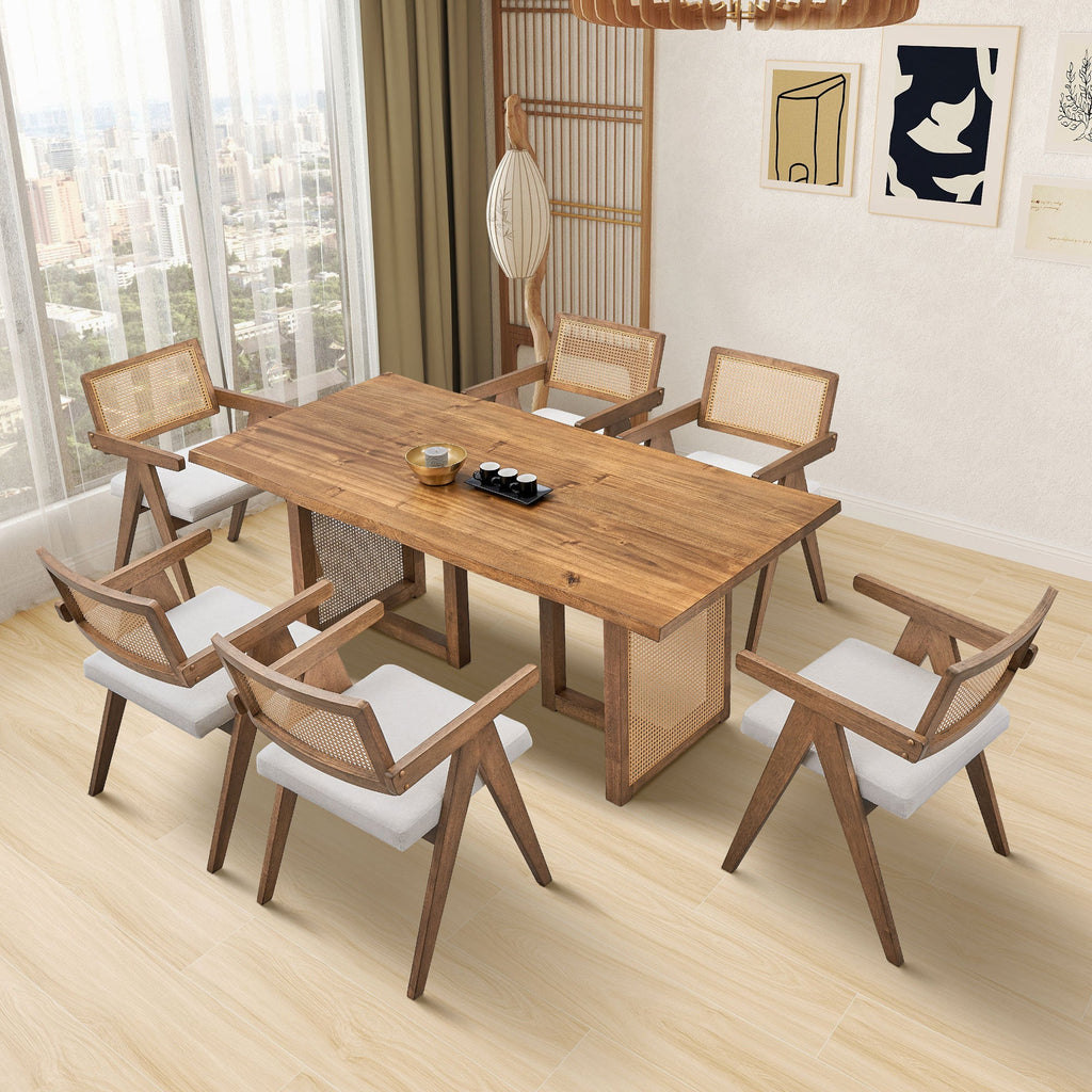 86.61 Inch Oversize Rectangular Waves Dining Table
