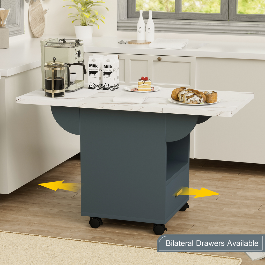 Versatile Wood Folding Dining Table with Wheels