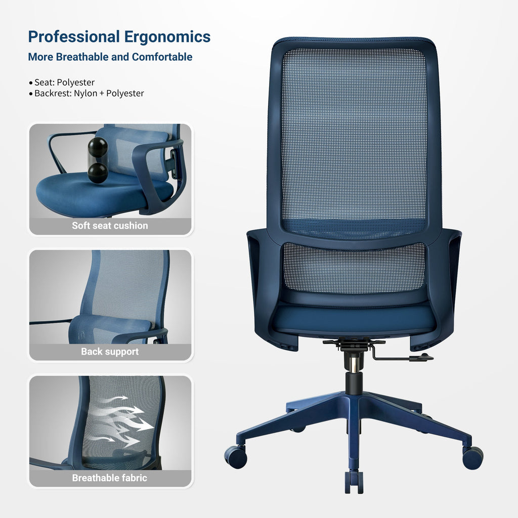 Modern Executive Office Chair with Adjustable Height Lumbar Support