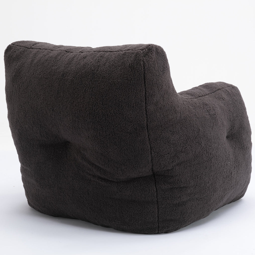 Teddy Fabric Tufted Foam Bean Bag Chair with Memory Sponge
