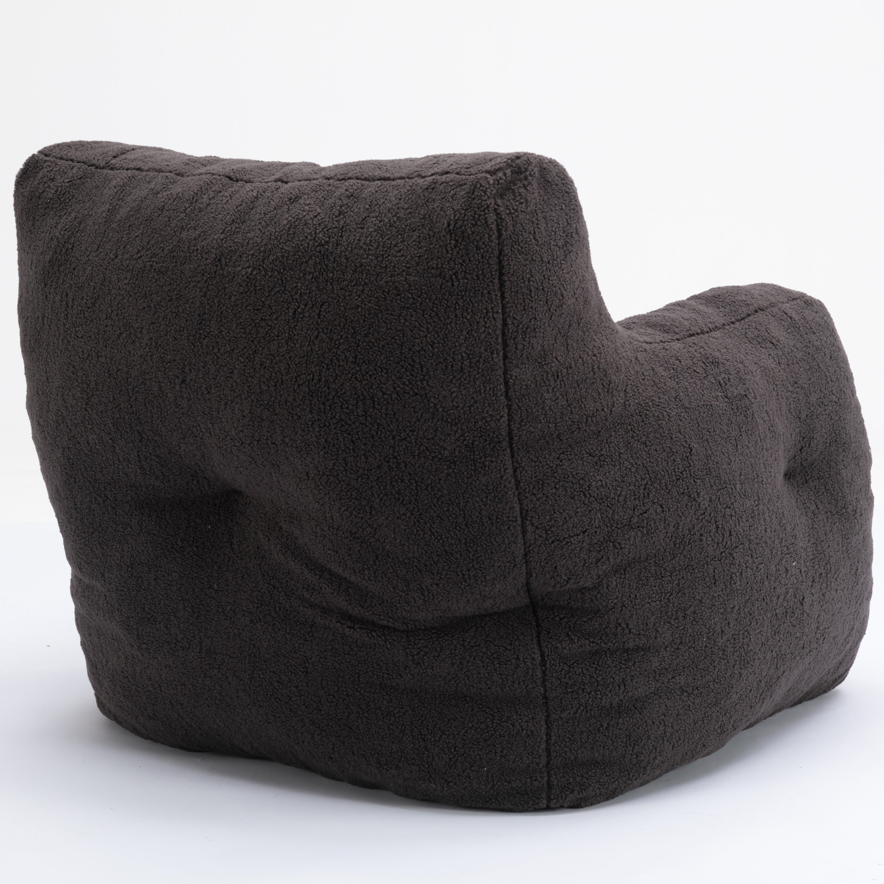 Teddy Fabric Tufted Foam Bean Bag Chair with Memory Sponge