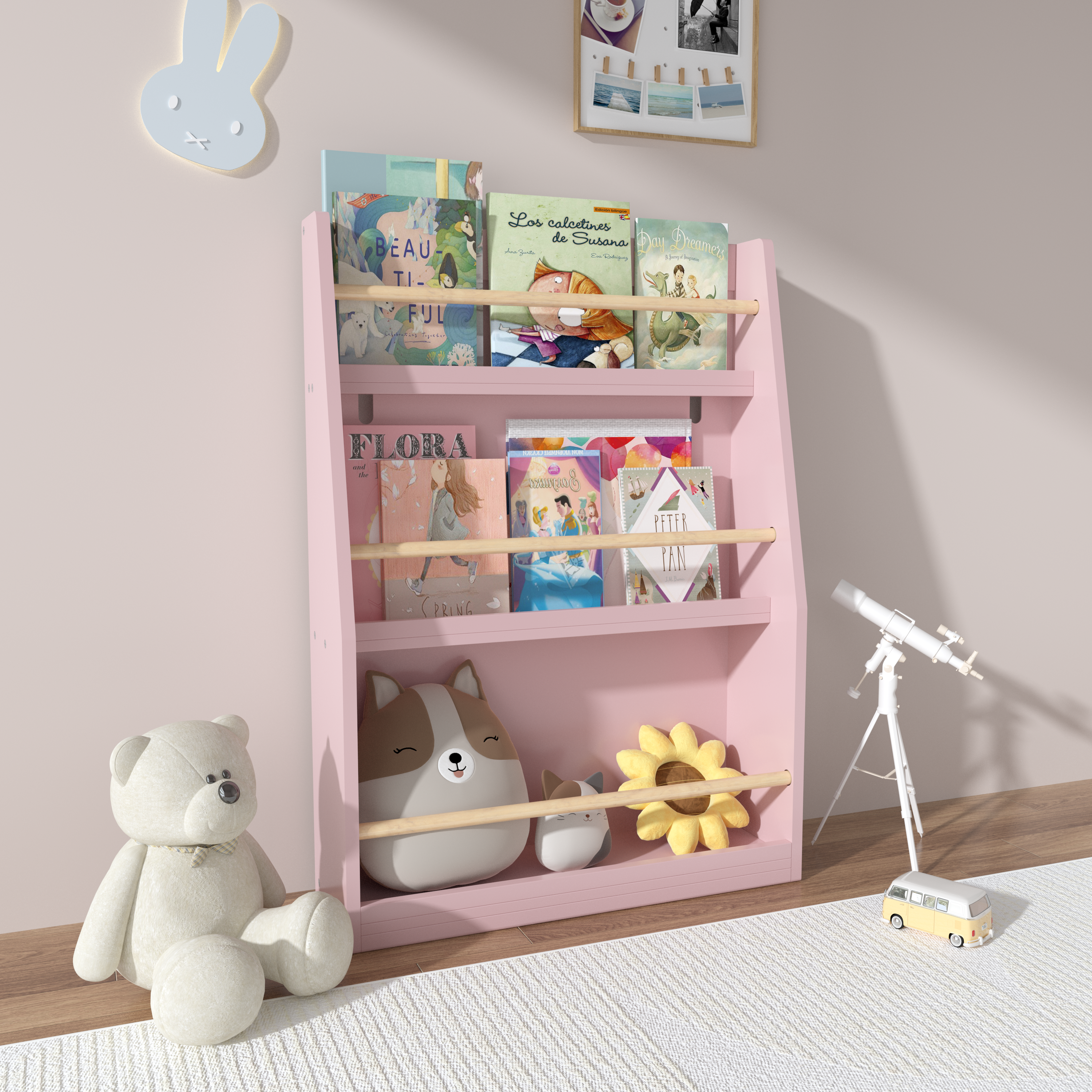 3 Tier Montessori Kids Book Display Rack