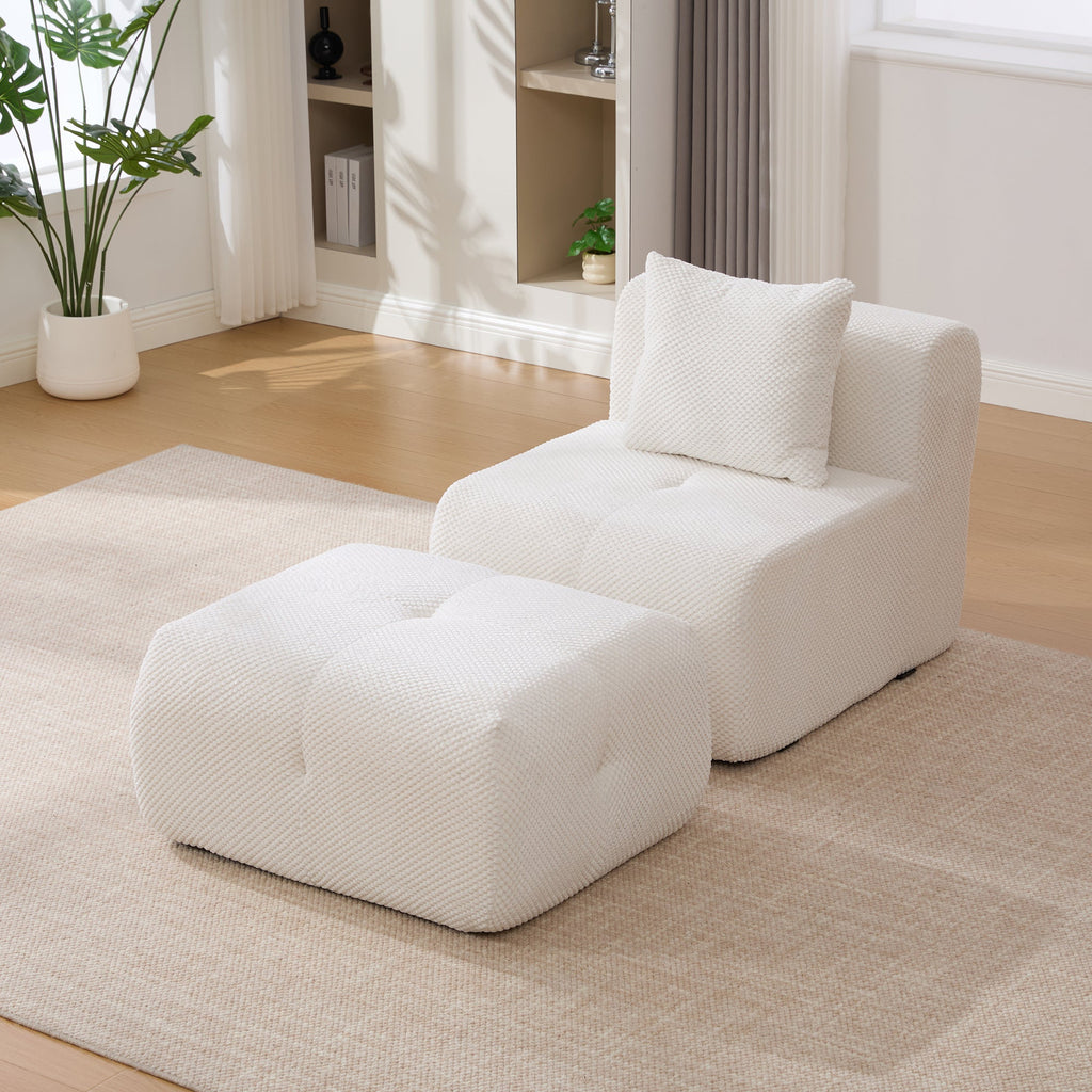31' Modular Cloud Boneless Accent Chair with Ottoman Set