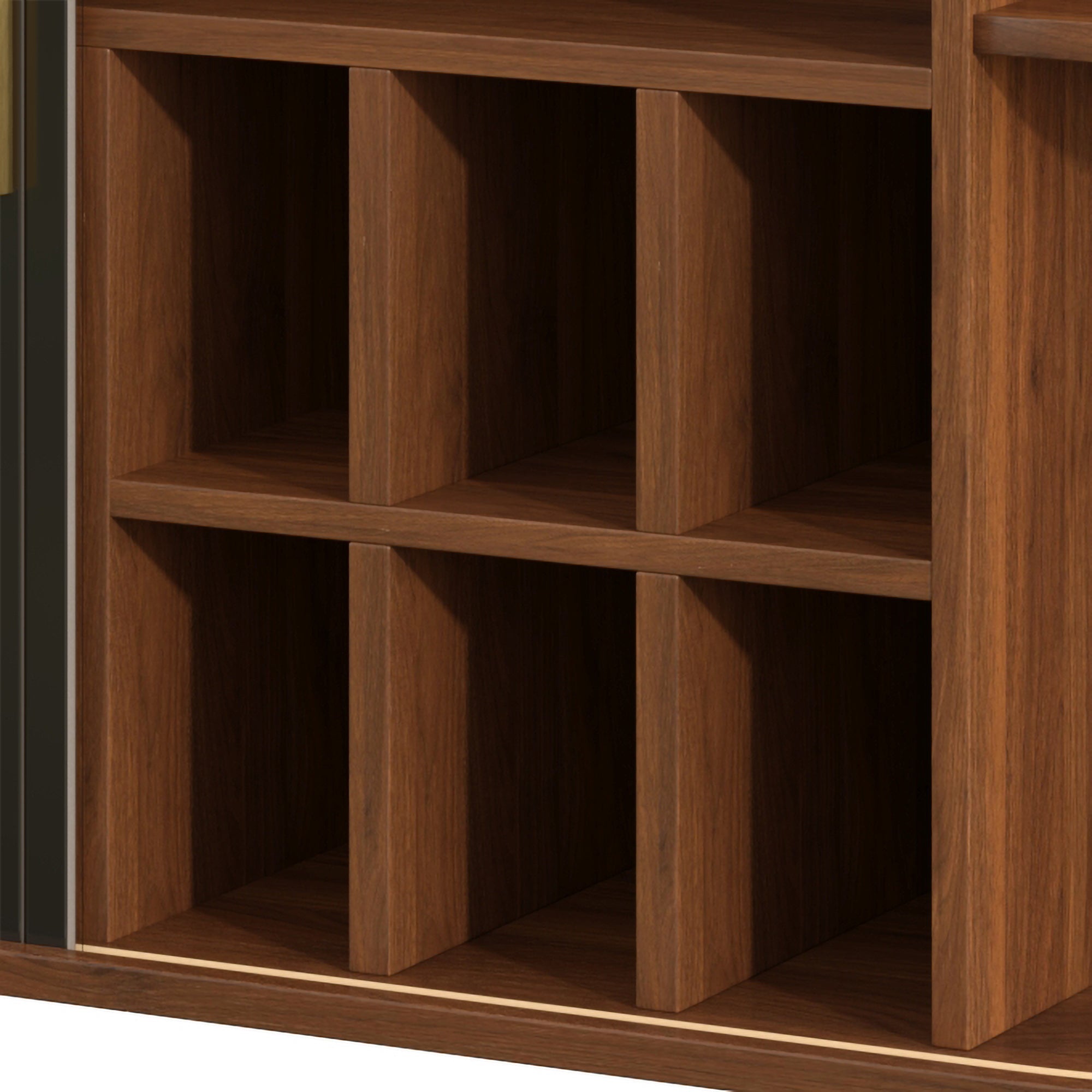 39" Fluted Liquor and Coffee Bar Cabinet with Wine Racks Glass Holders Storage