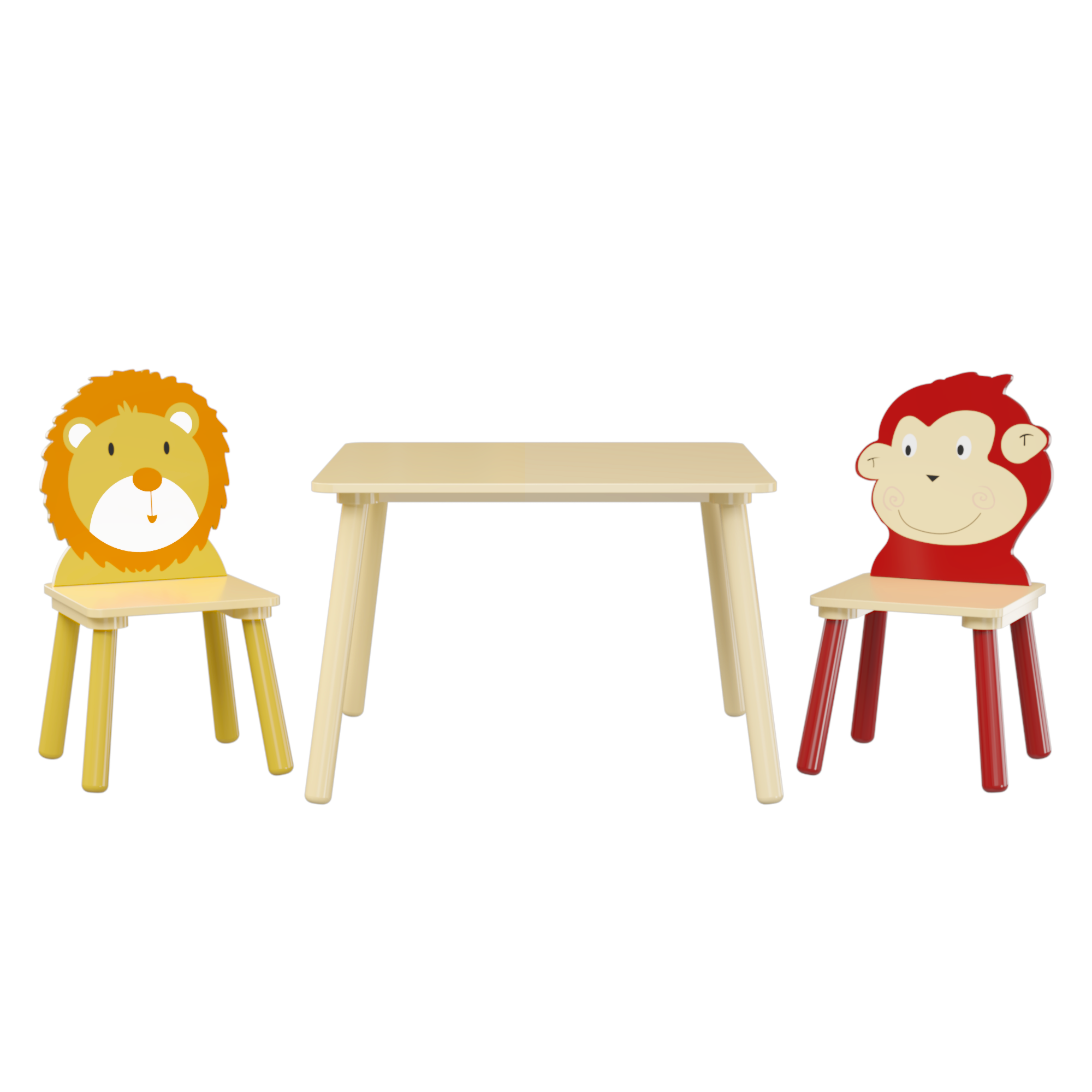 Kids Wooden Table and 2 Chairs Set