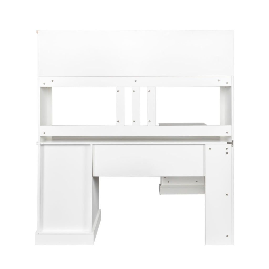 Space-Saving Home Office Computer Workstation with Storage Shelves