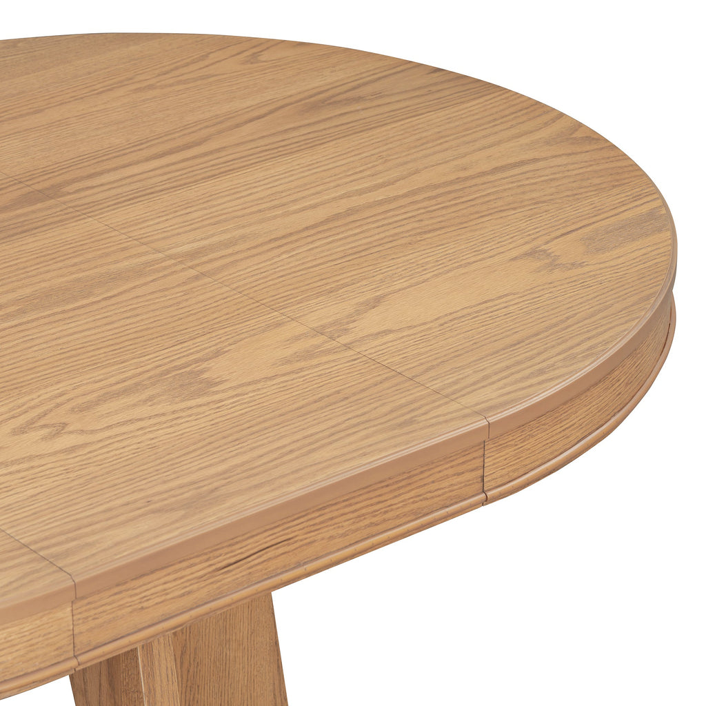5-Piece Retro Extendable Dining Table Set with 16" Removable Leaf