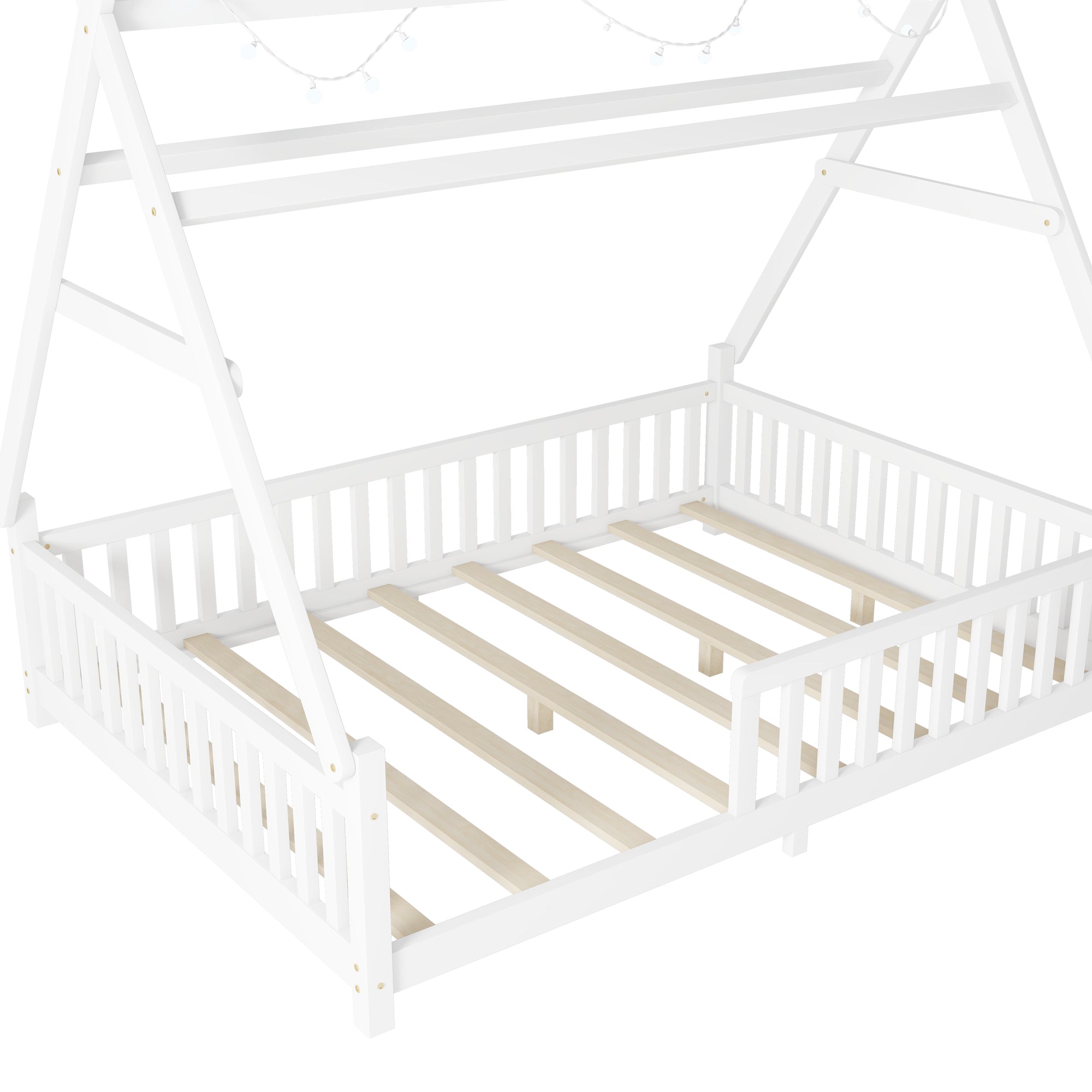 Full Size House Bed with Light for Kids