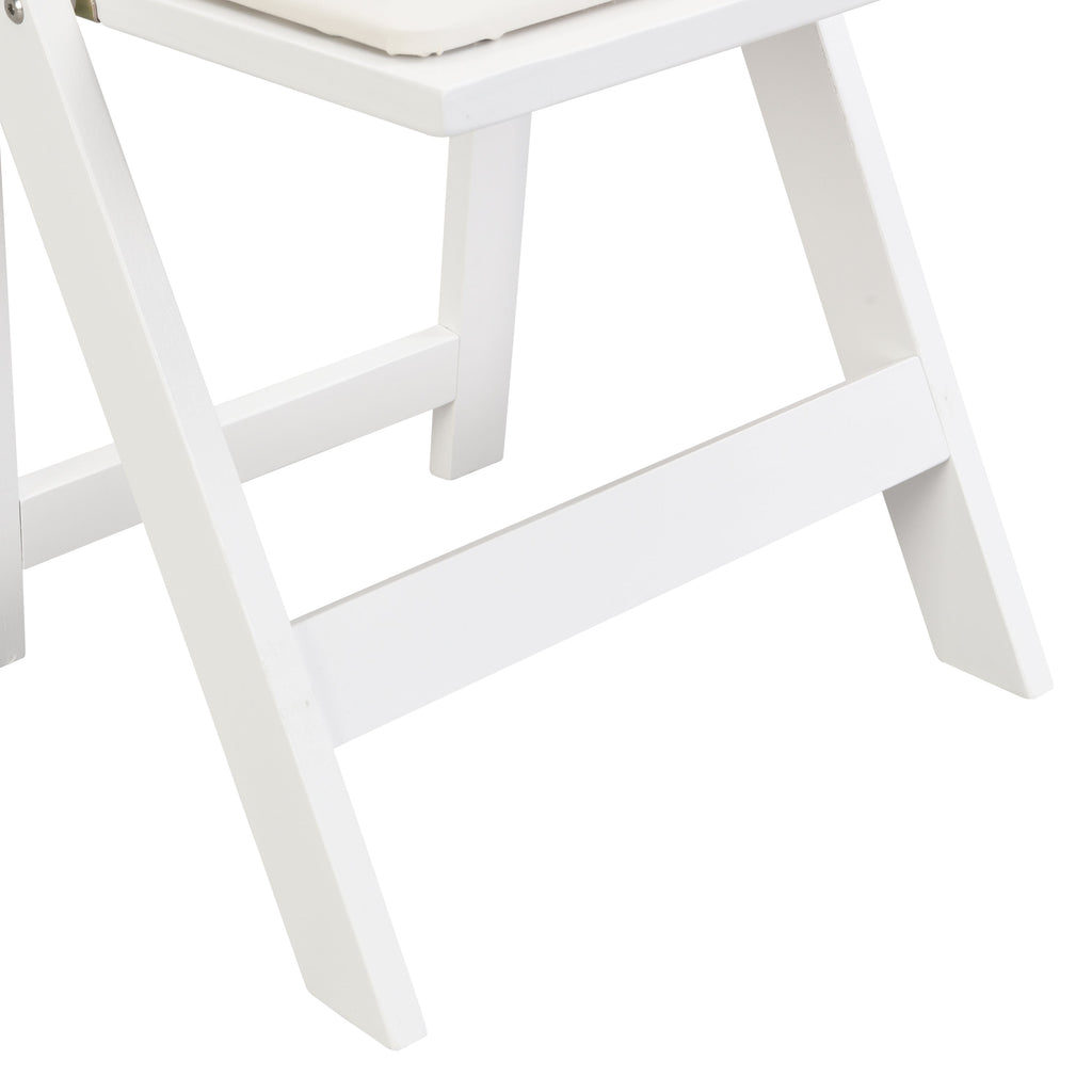 Set of 4 Folding Chairs Cushioned Solid Wood Space-Saving Dining Chairs