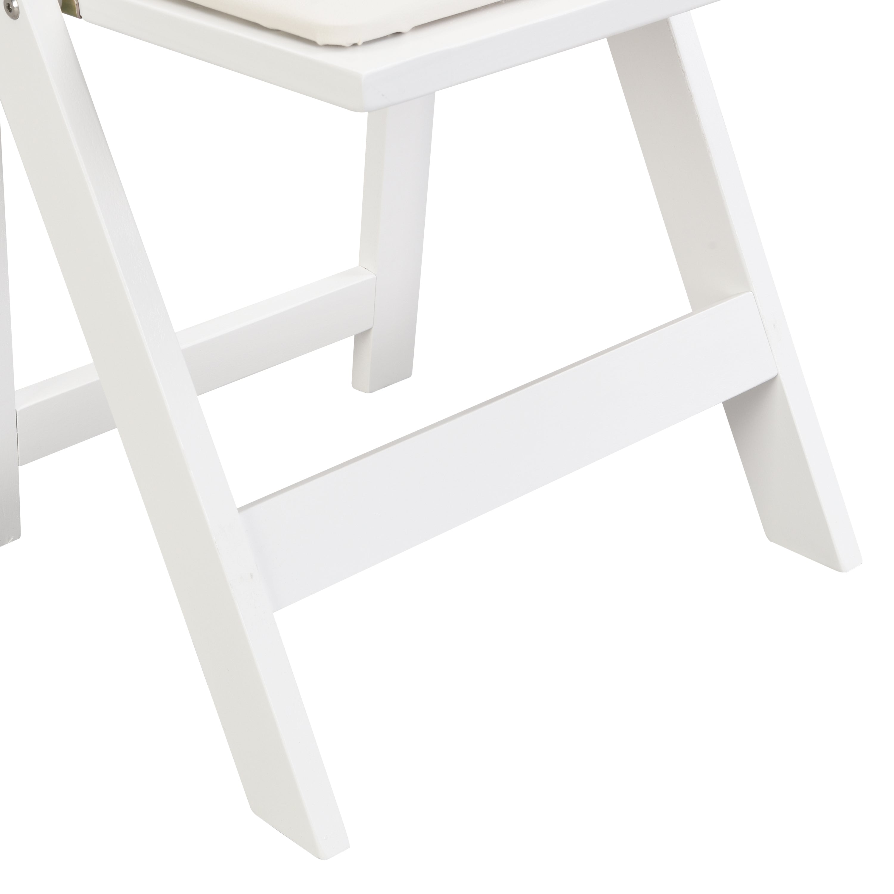 Set of 4 Folding Chairs Cushioned Solid Wood Space-Saving Dining Chairs