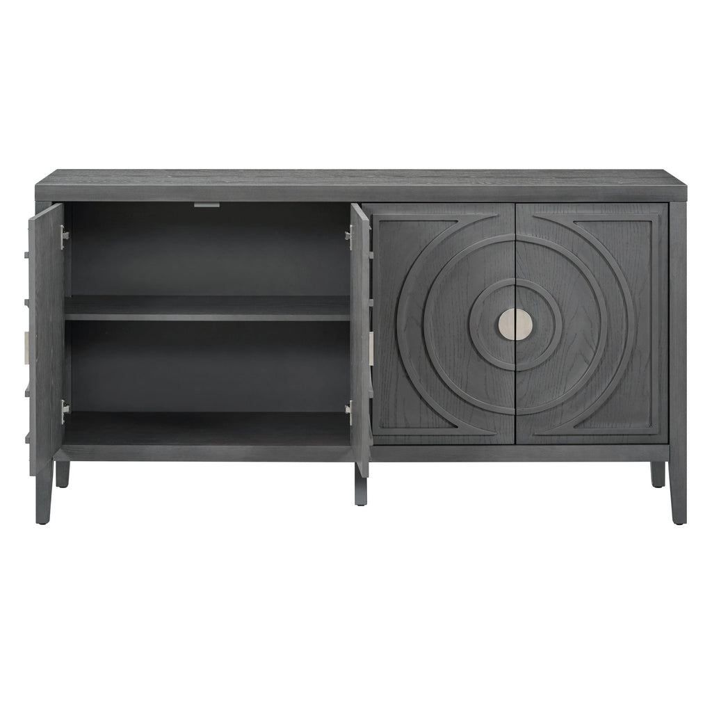 60" Circular Groove Design Sideboard Door for Living Room