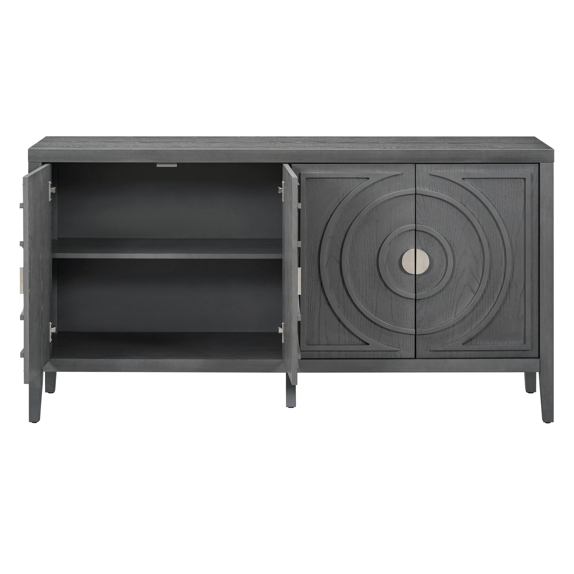 60" Circular Groove Design Sideboard Door for Living Room