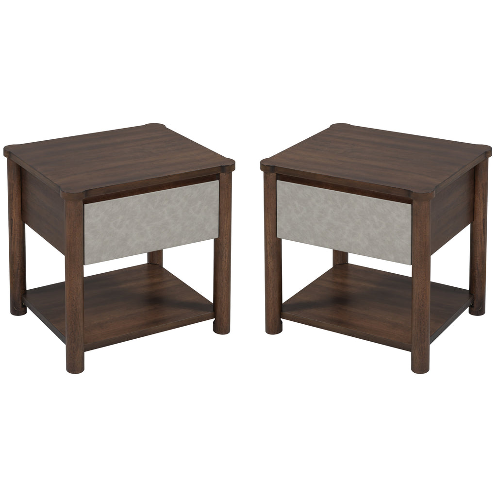 Modern King Bed Frame Set with 2 Nightstands