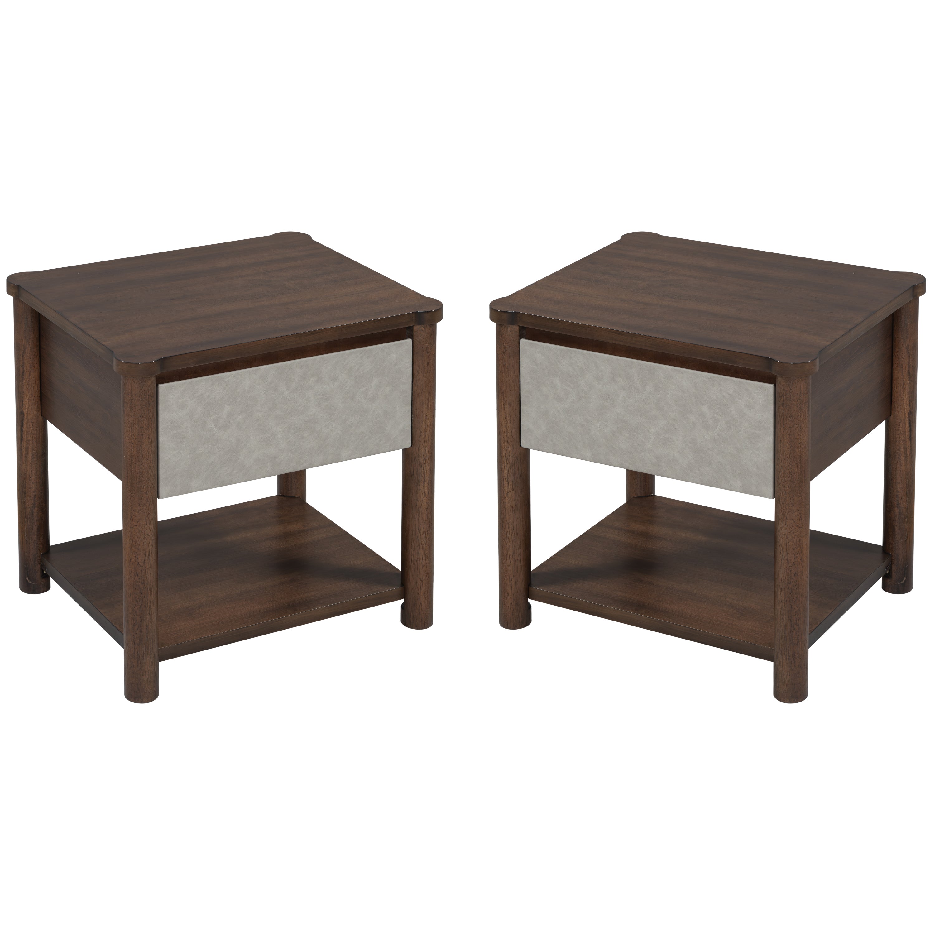 Modern King Bed Frame Set with 2 Nightstands