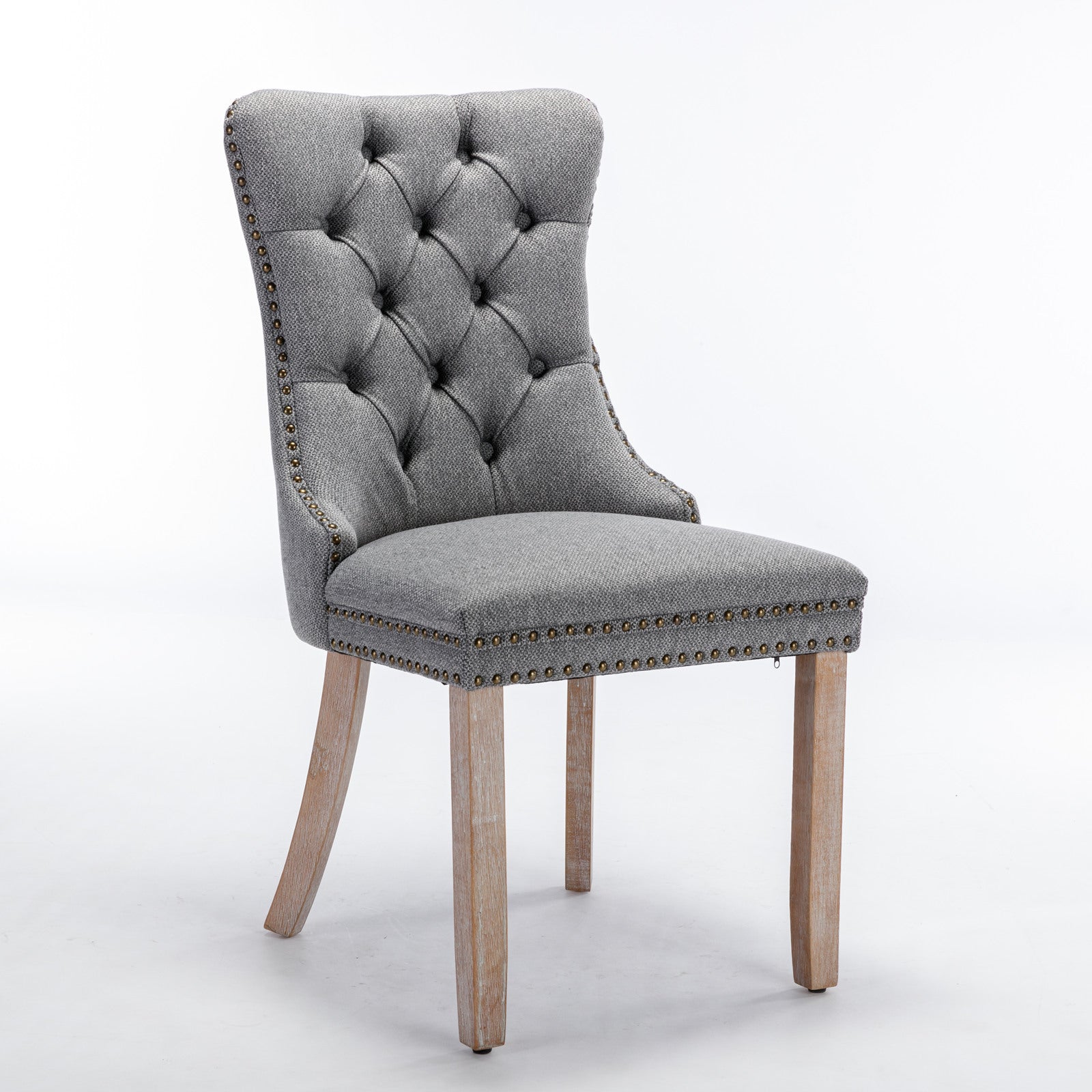 Linen Contemporary Tufted Flax Upholstered Dining Chairs (Set of 2)
