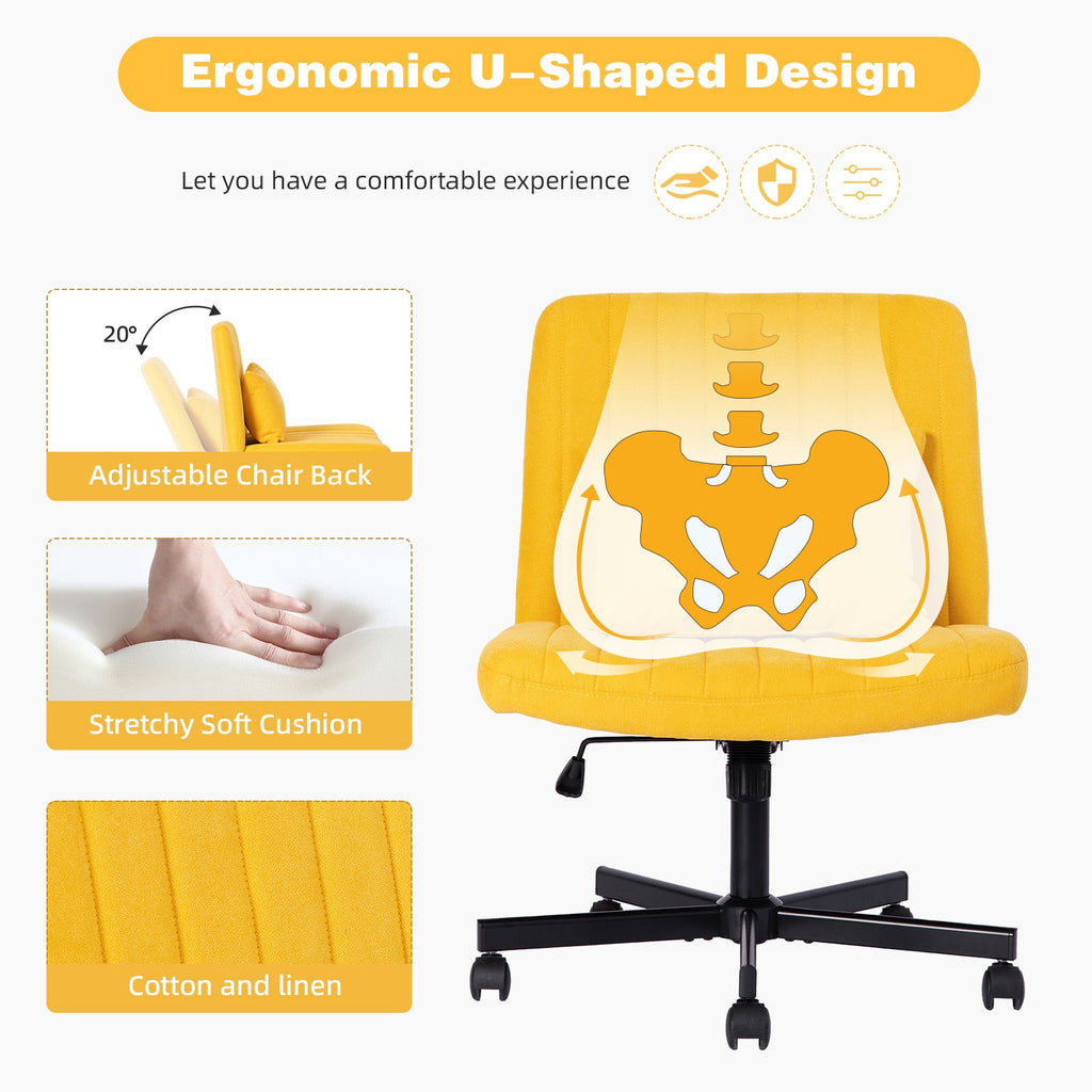 Criss Cross Armless Office Chair with Wheels