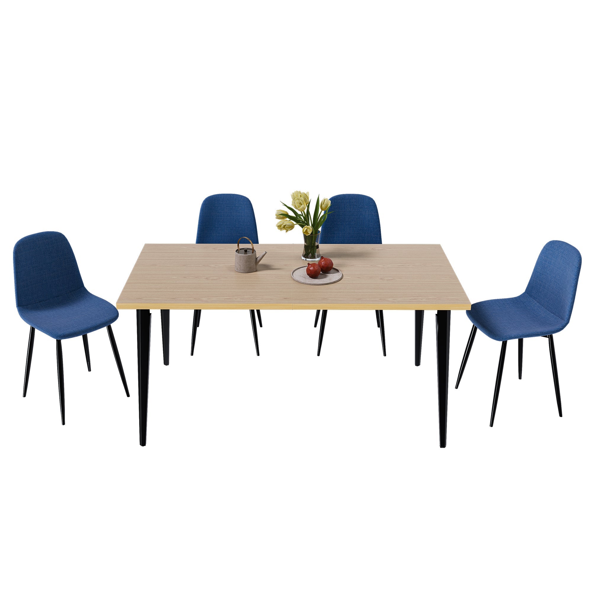 63-inch Farmhouse Industrial Dining Table Set