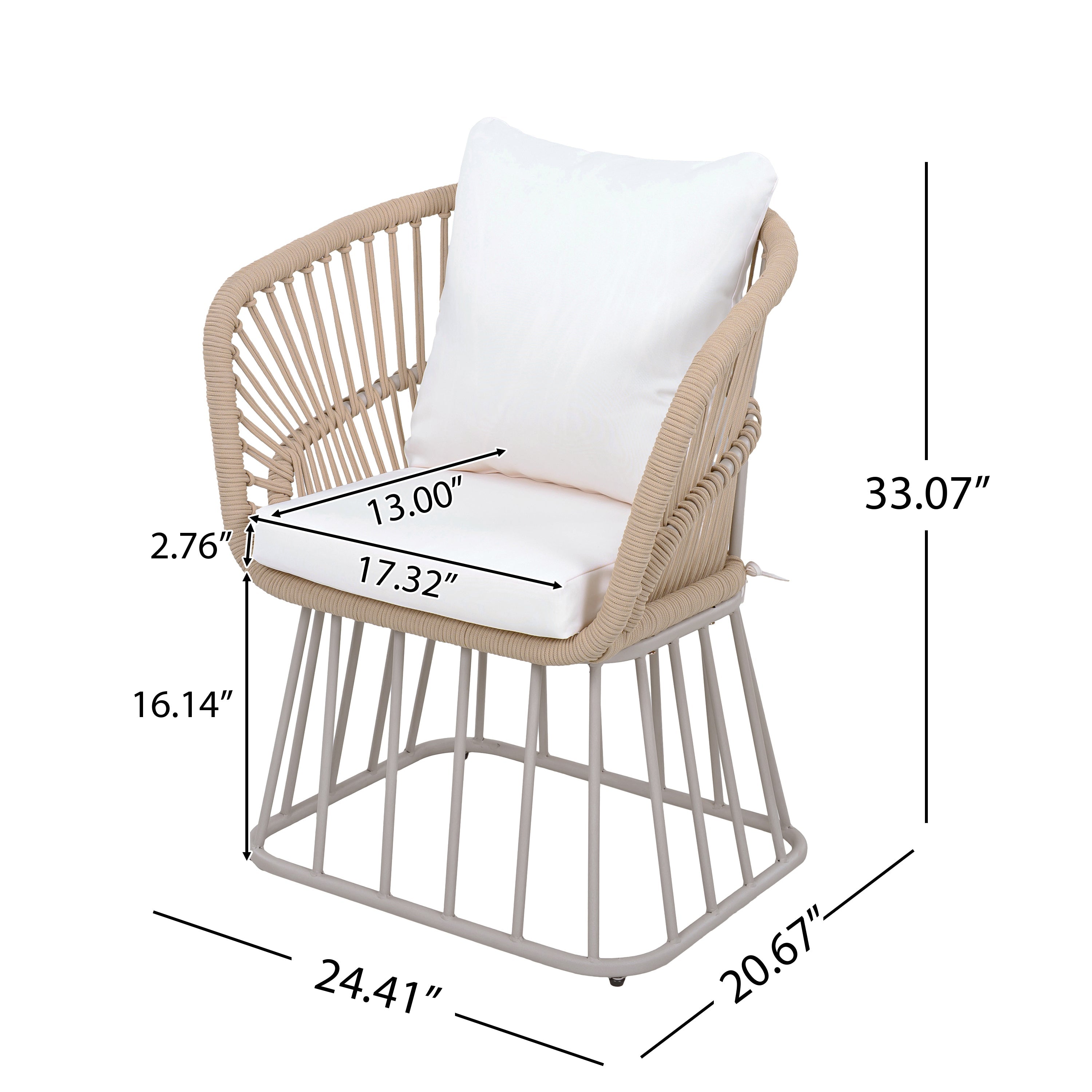 Outdoor Dining Set Teak Table 4 Wicker Chairs Cushions Steel Frame Set