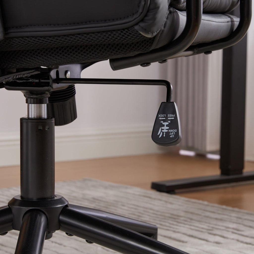 Mid Back Home Office Ergonomic PU Leather Computer Rolling Swivel Chair