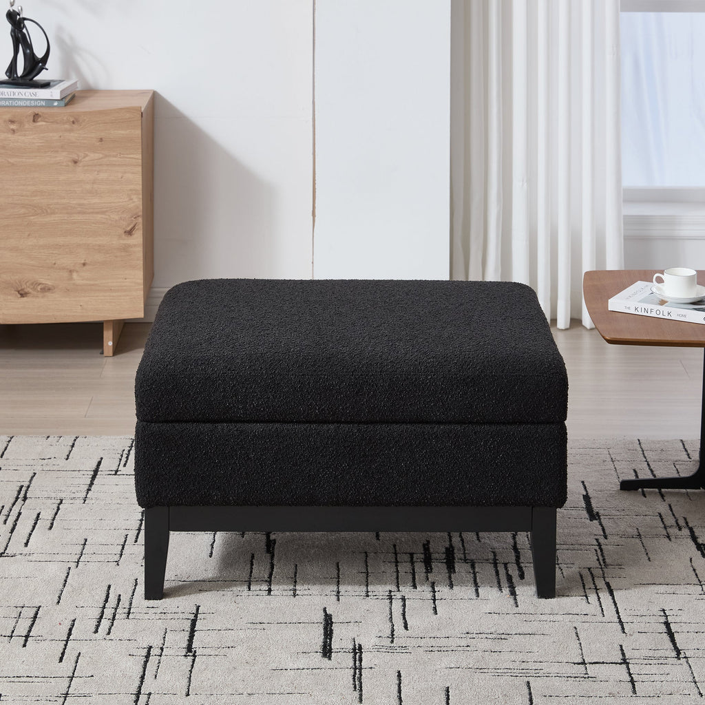 33.86'W Upholstered Wood Base Storage Ottoman