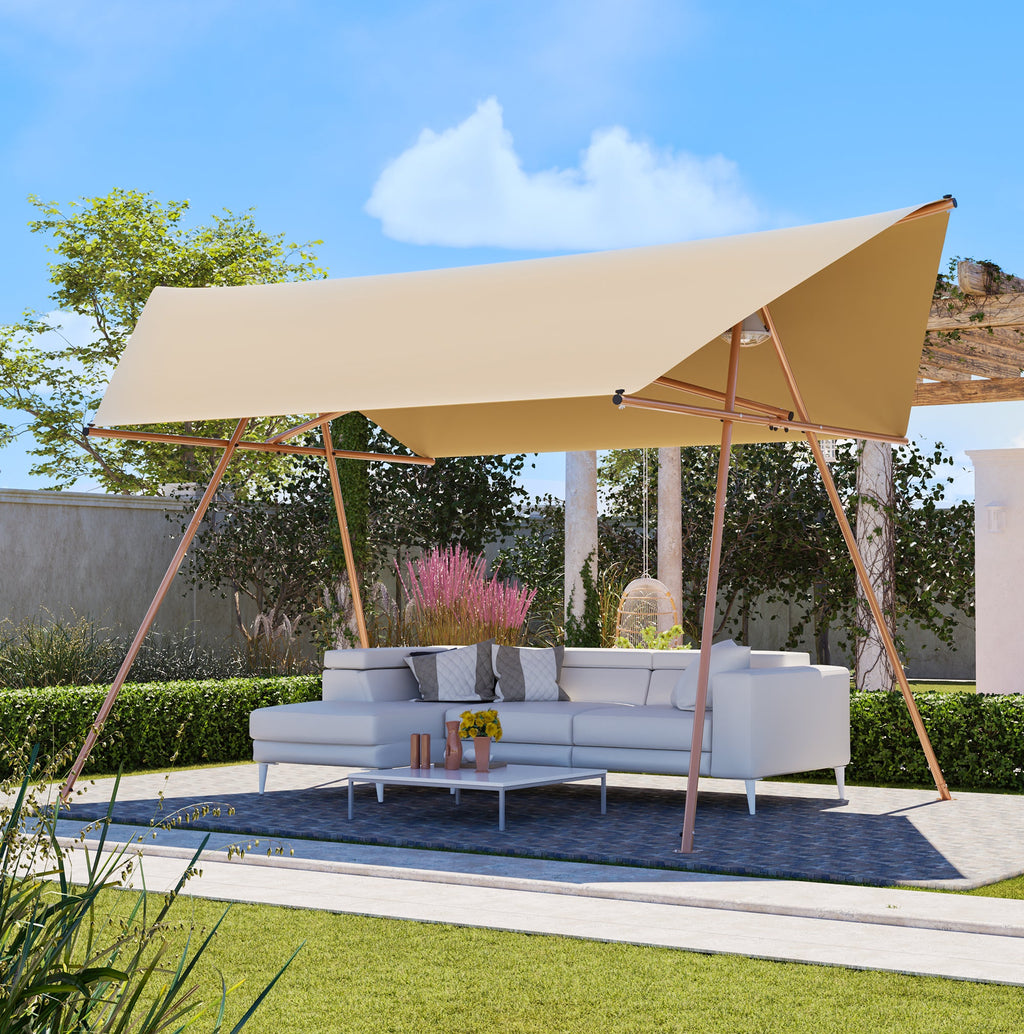 Hexagonal Shade Sail Canopy 206x118 UPF50 Waterproof Sun Shade Patio Use