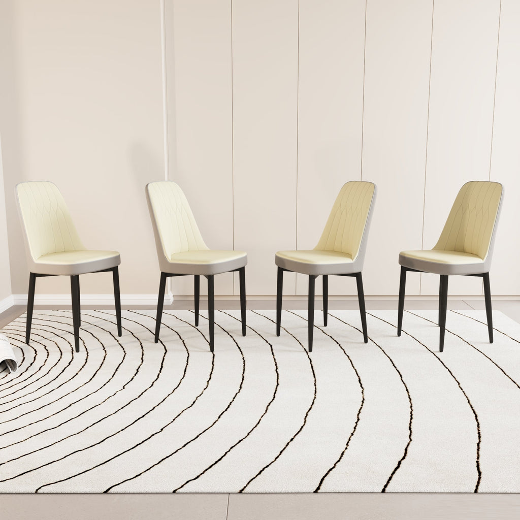 Modern Dining Chair Set of 4 with High-Quality PU Leather