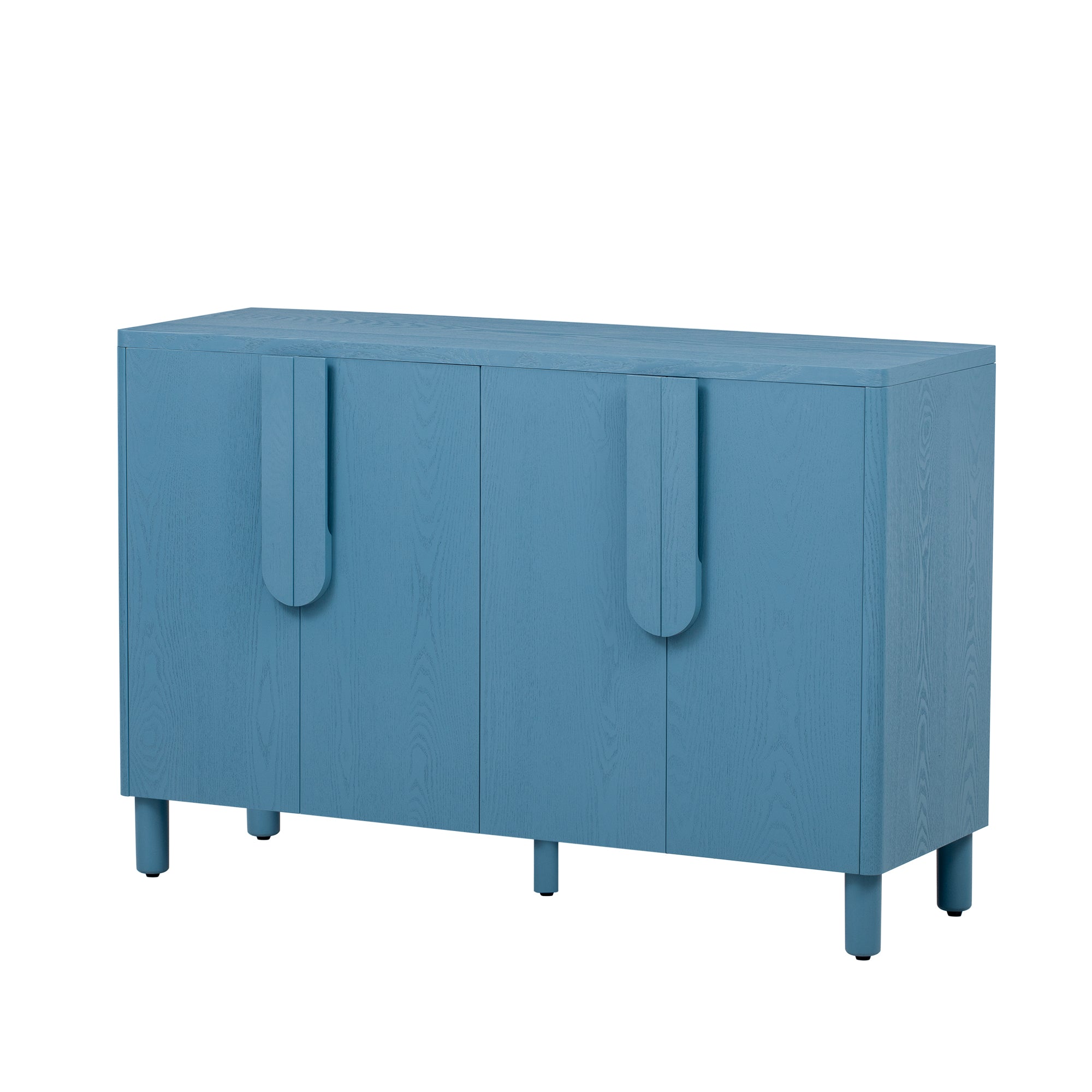 Wood Storage Cabinet with Unique Arc Handles