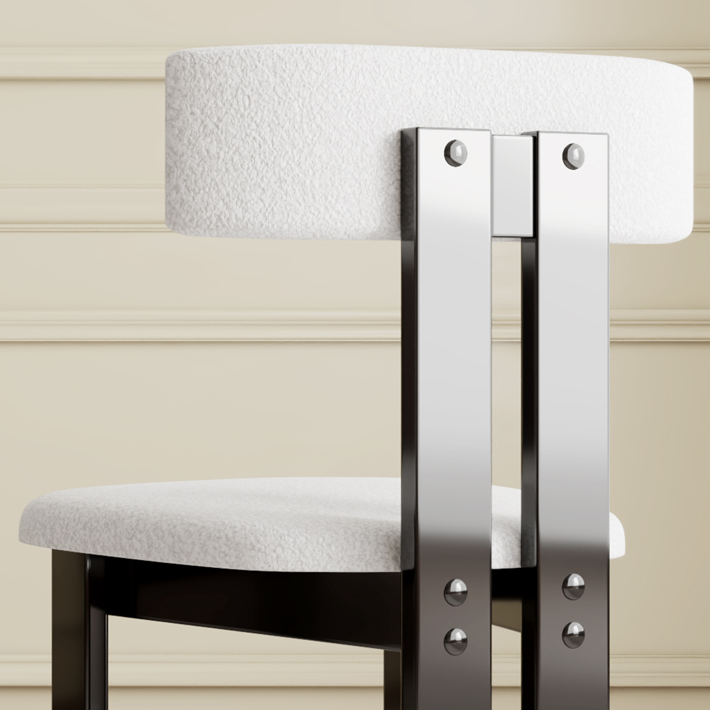 Modern Pure White Velvet Dining Chairs (Set of 2)