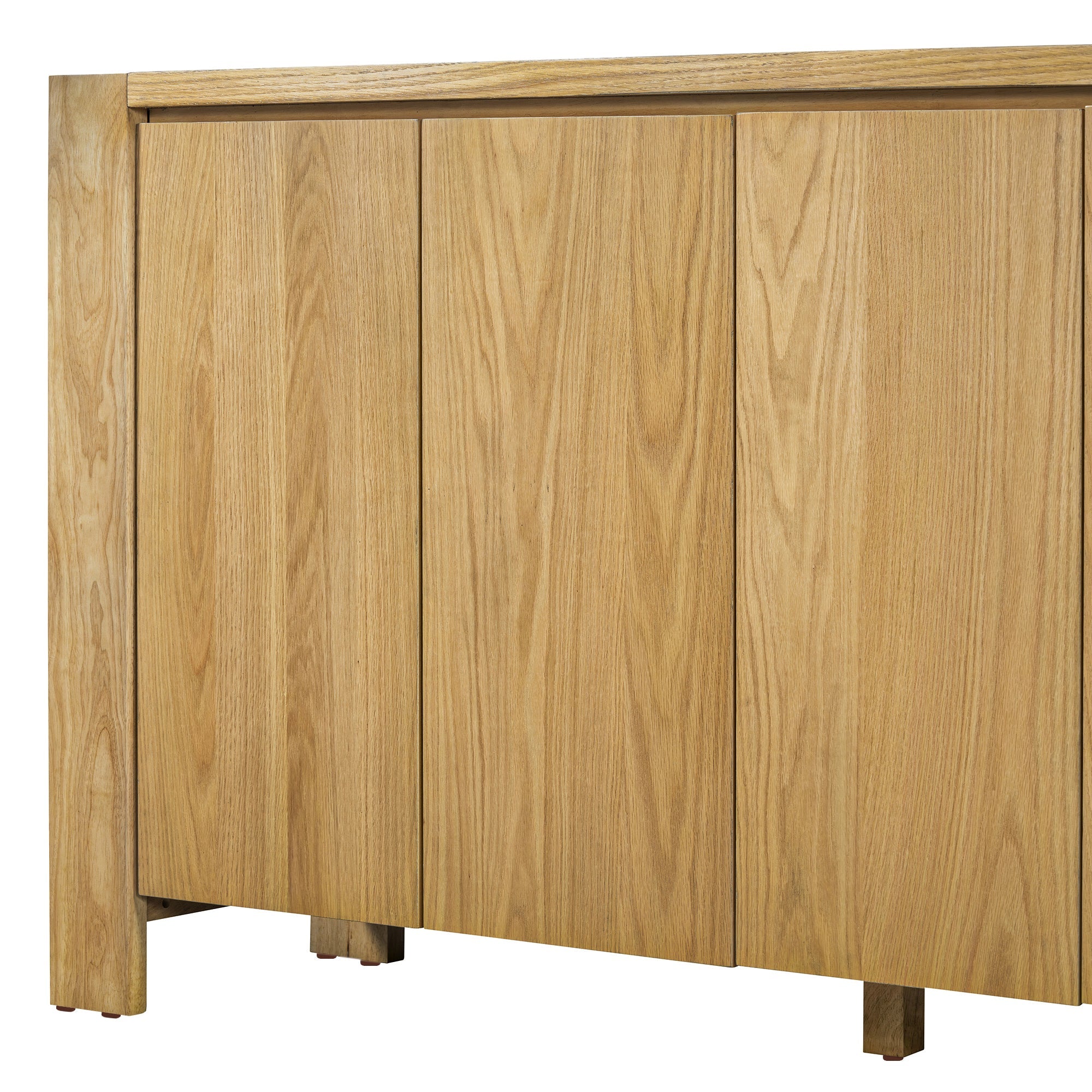 4-Door Retro Wood Buffet Cabinet with Storage