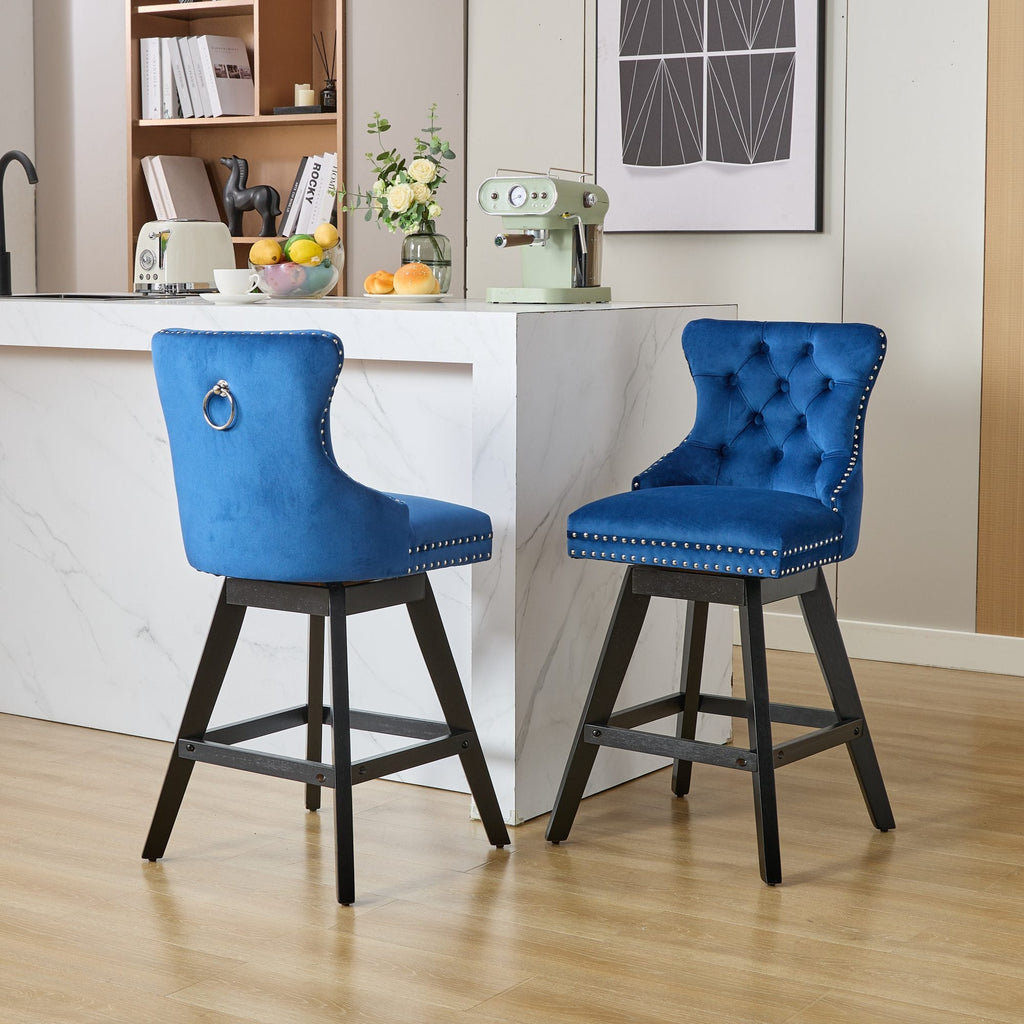 Swivel Velvet Barstools (Set of 2)
