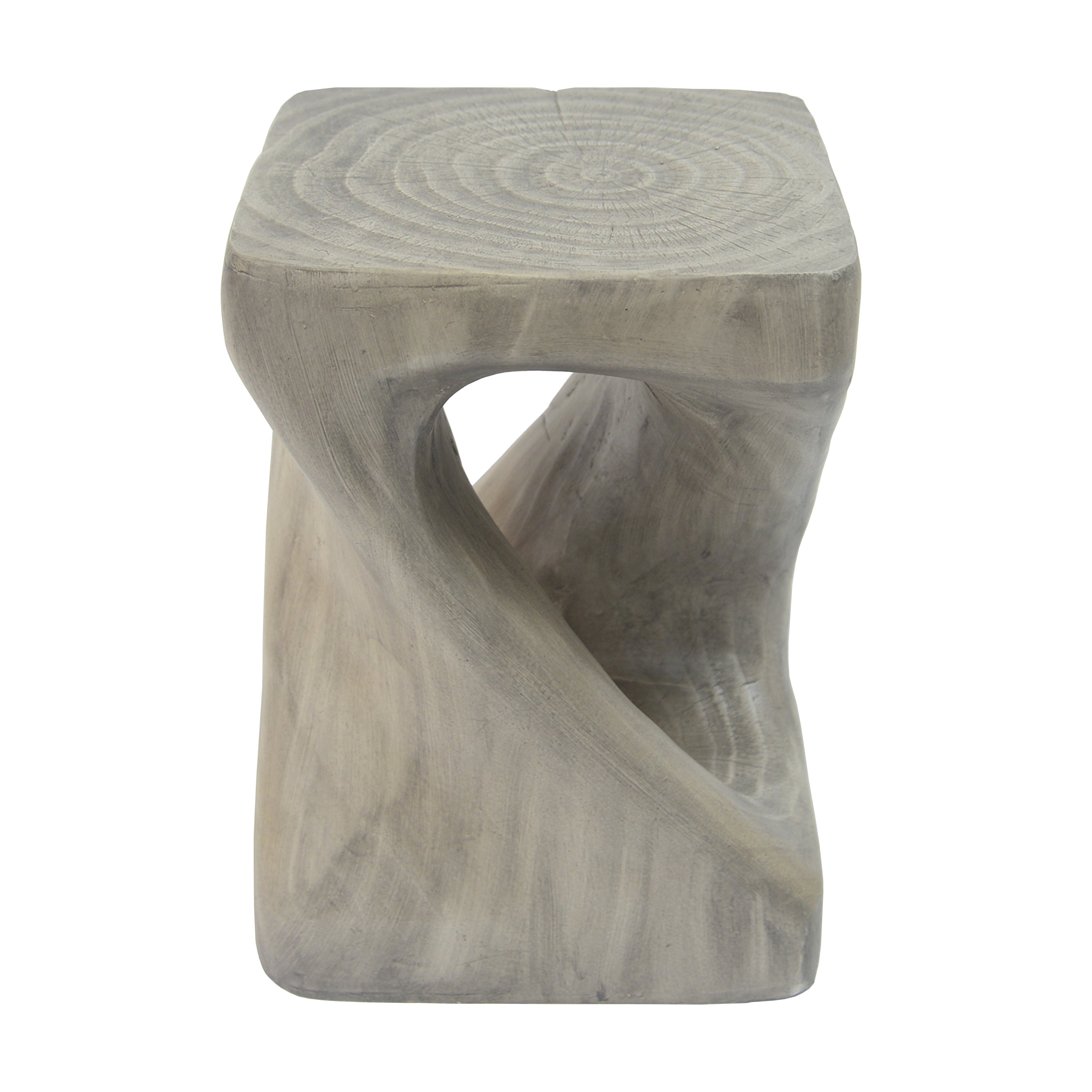 Twist Shape Side Table with Wood-like Texture