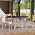 5-Piece Extendable Dining Table Set with Removable Leaf