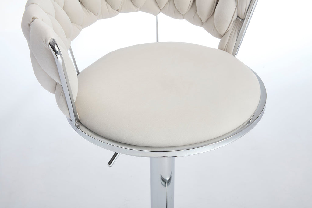 2PCS Metal Bar Stools with Chrome Footrest and Base