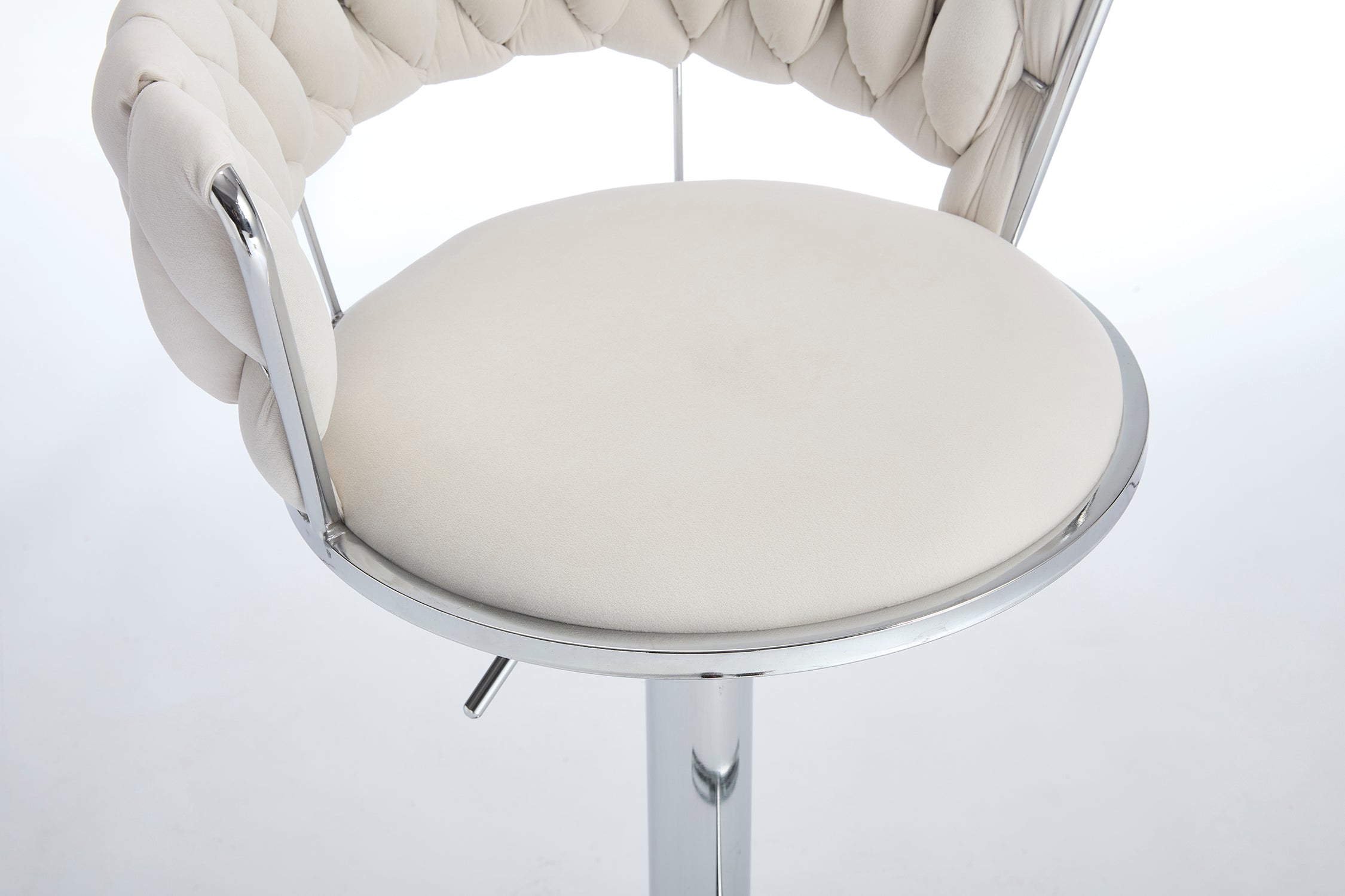 2PCS Metal Bar Stools with Chrome Footrest and Base