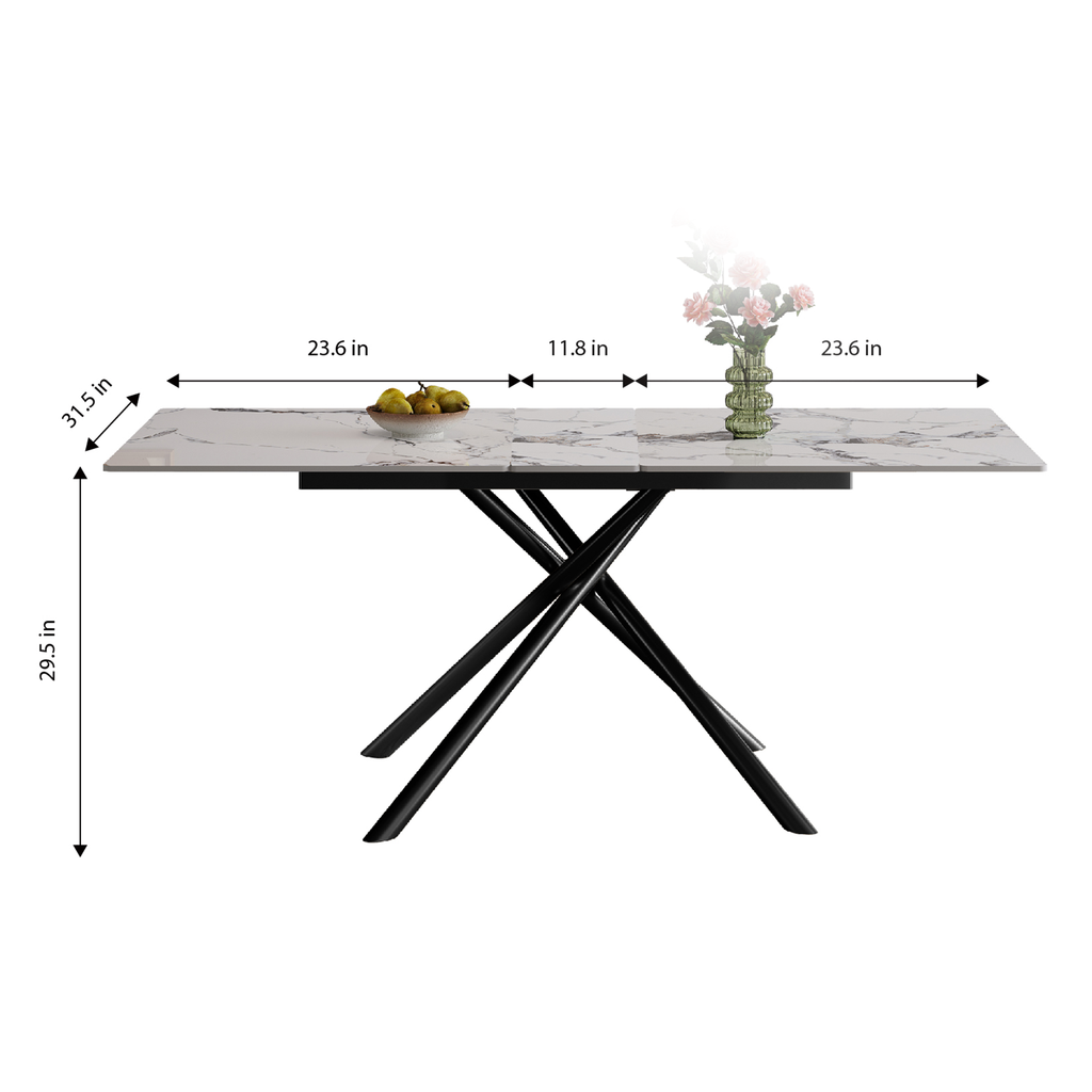 59-inch Modern rectangle Expandable Dining Table