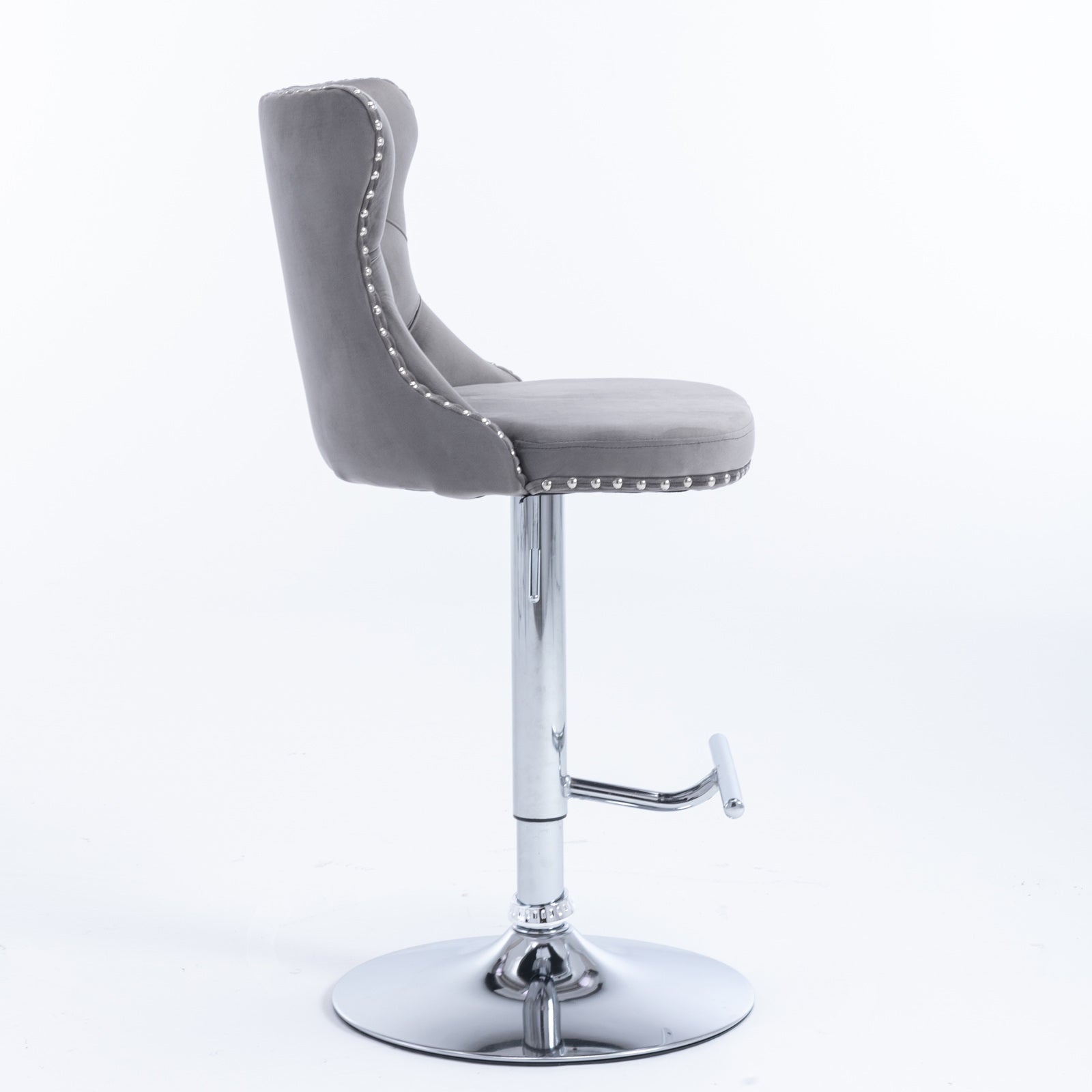 25-33 Inch Modern Velvet Swivel Barstools (Set of 2)