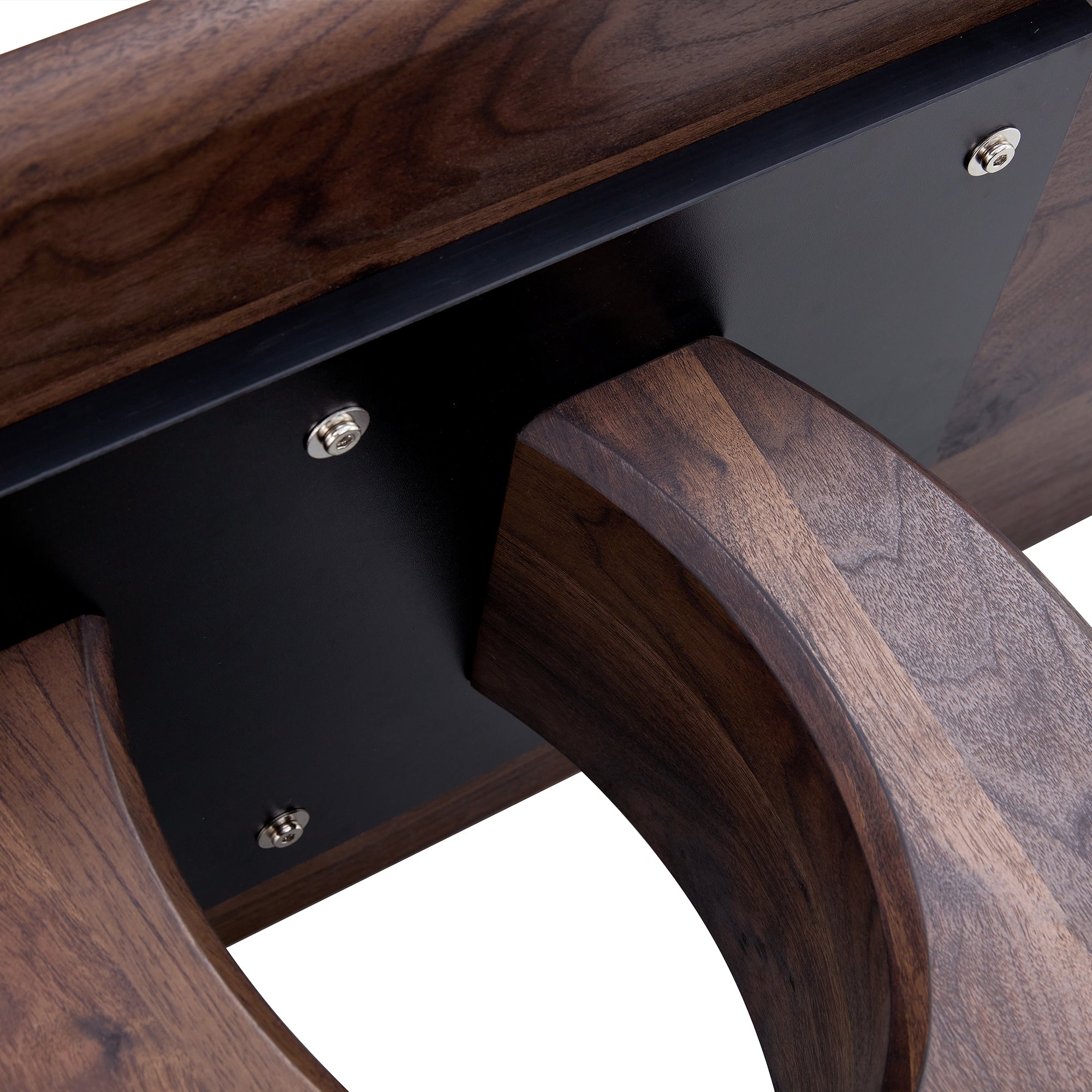 Modern Minimalist Walnut Dark Brown Rectangular Coffee Table