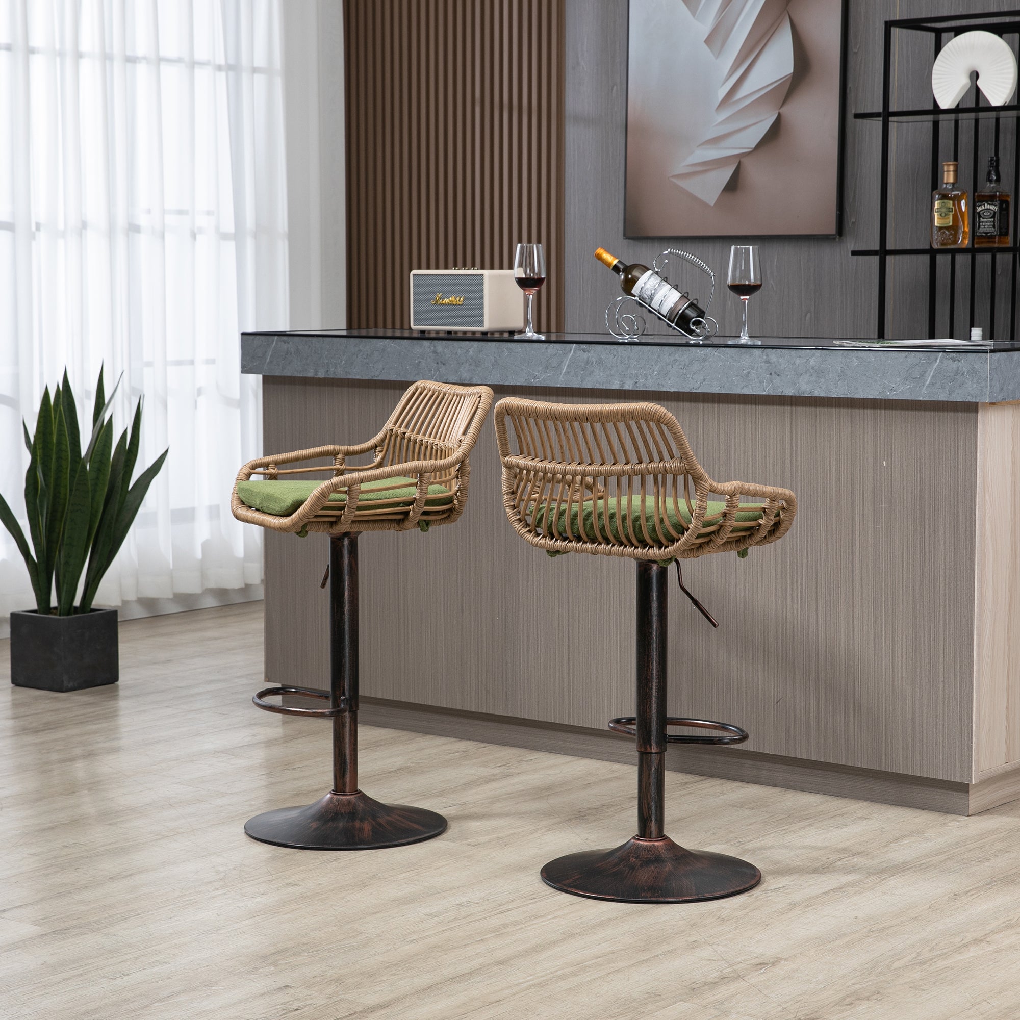 Modern Swivel Bar Stools (Set of 2)