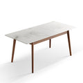 Walnut White Slate Telescopic Dining Table
