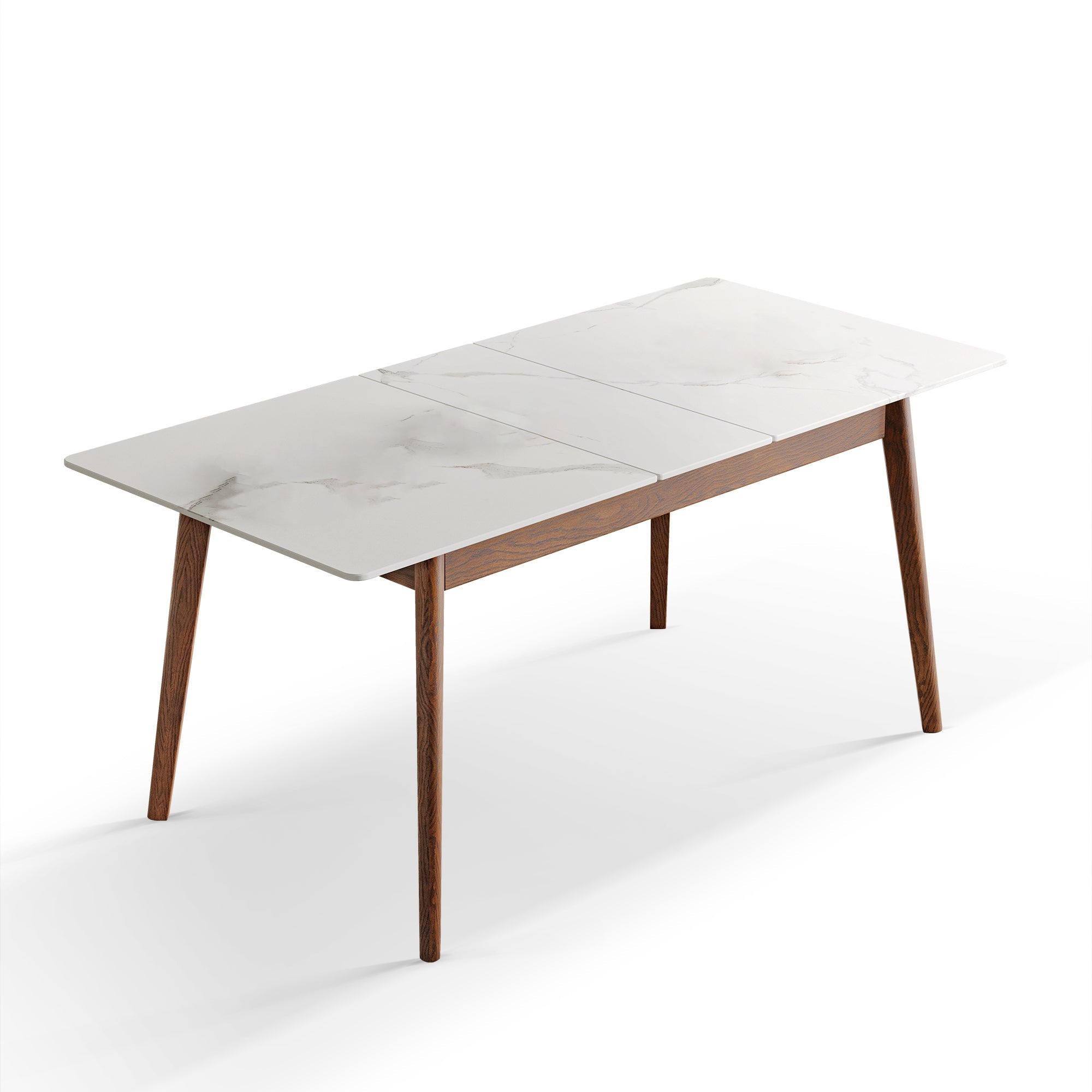 Walnut White Slate Telescopic Dining Table