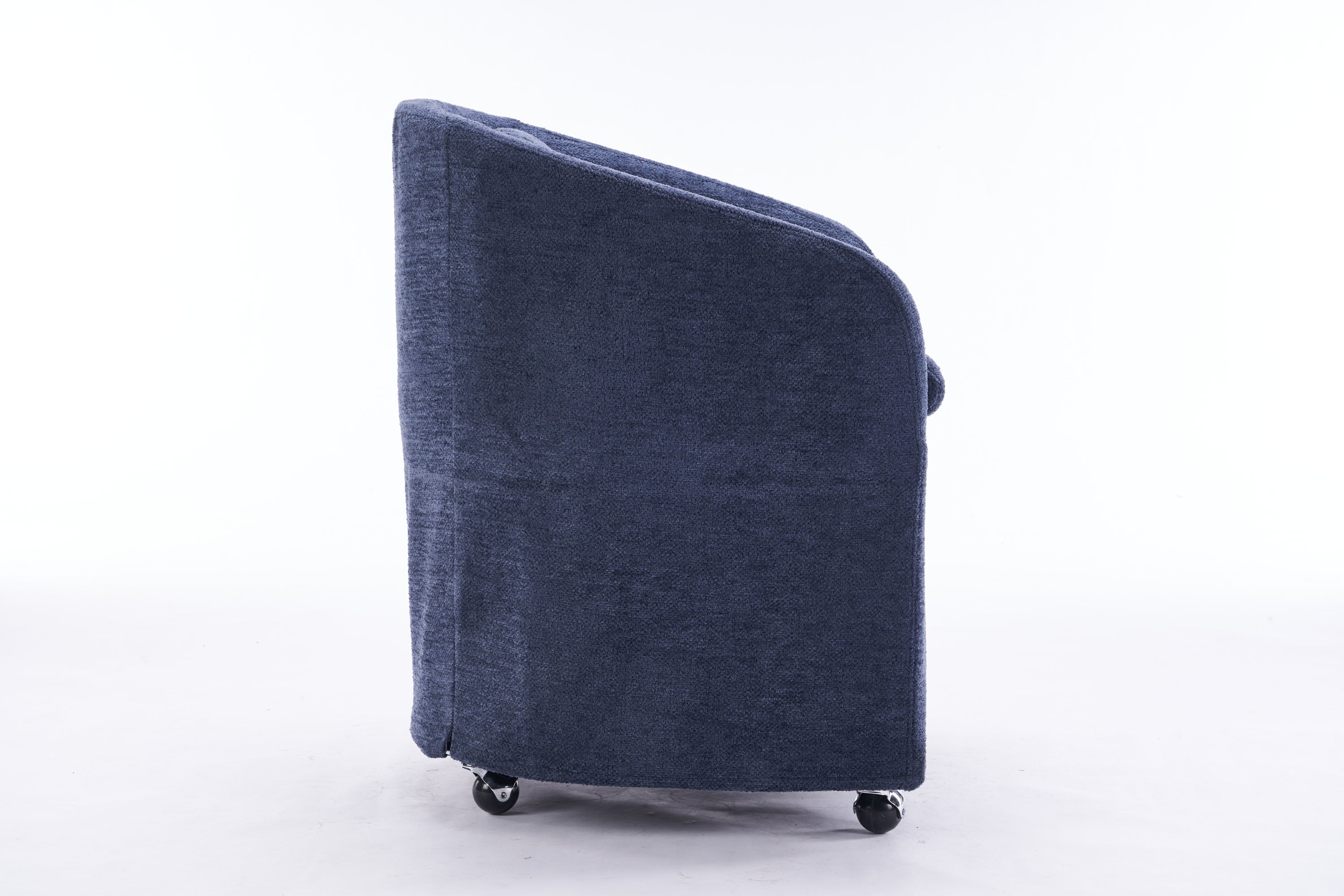Modern Chenille Fabric Dining Armchair with Back Cushion